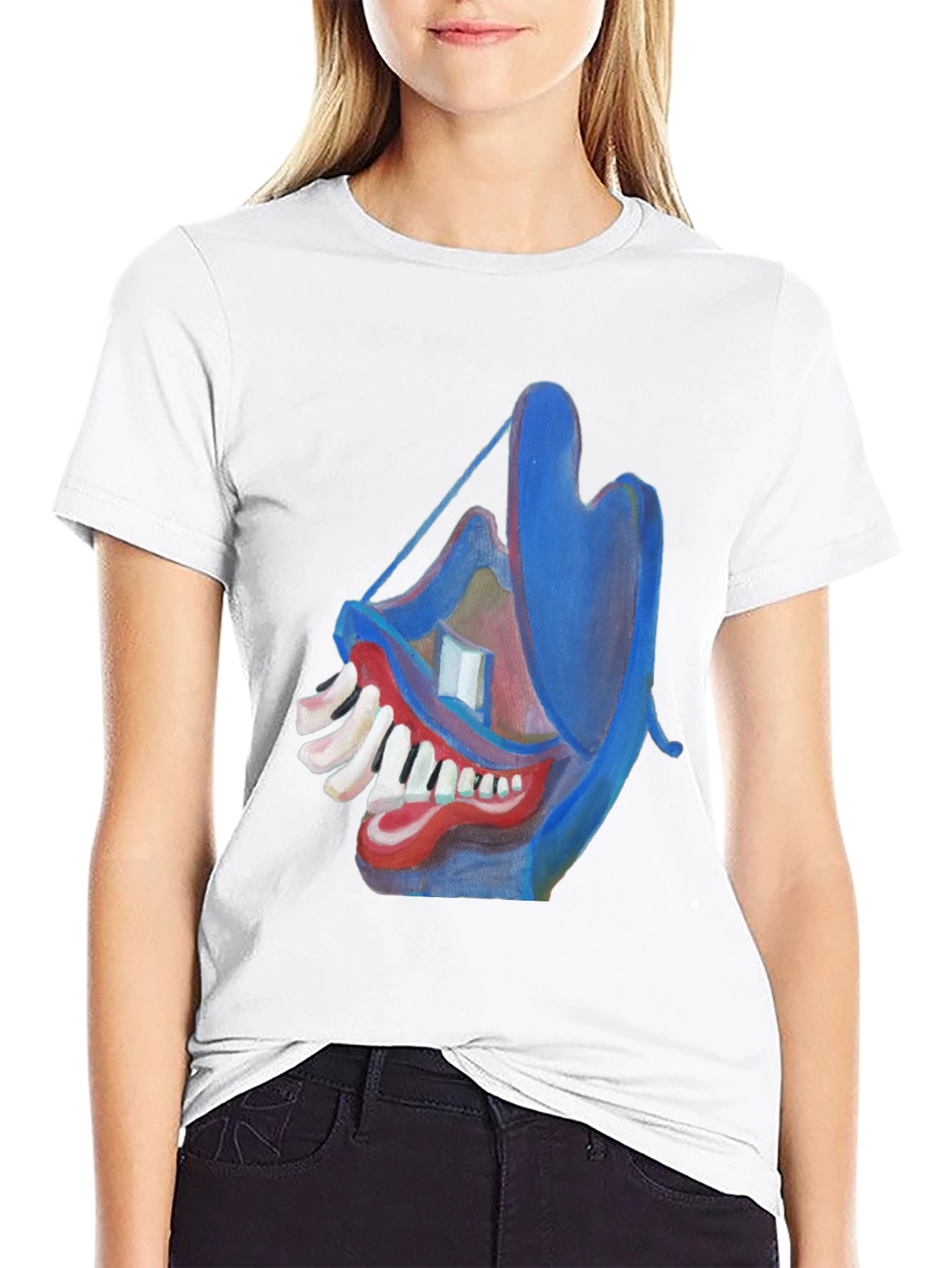 Abstract Face Graphic Tee - Unique Art Design