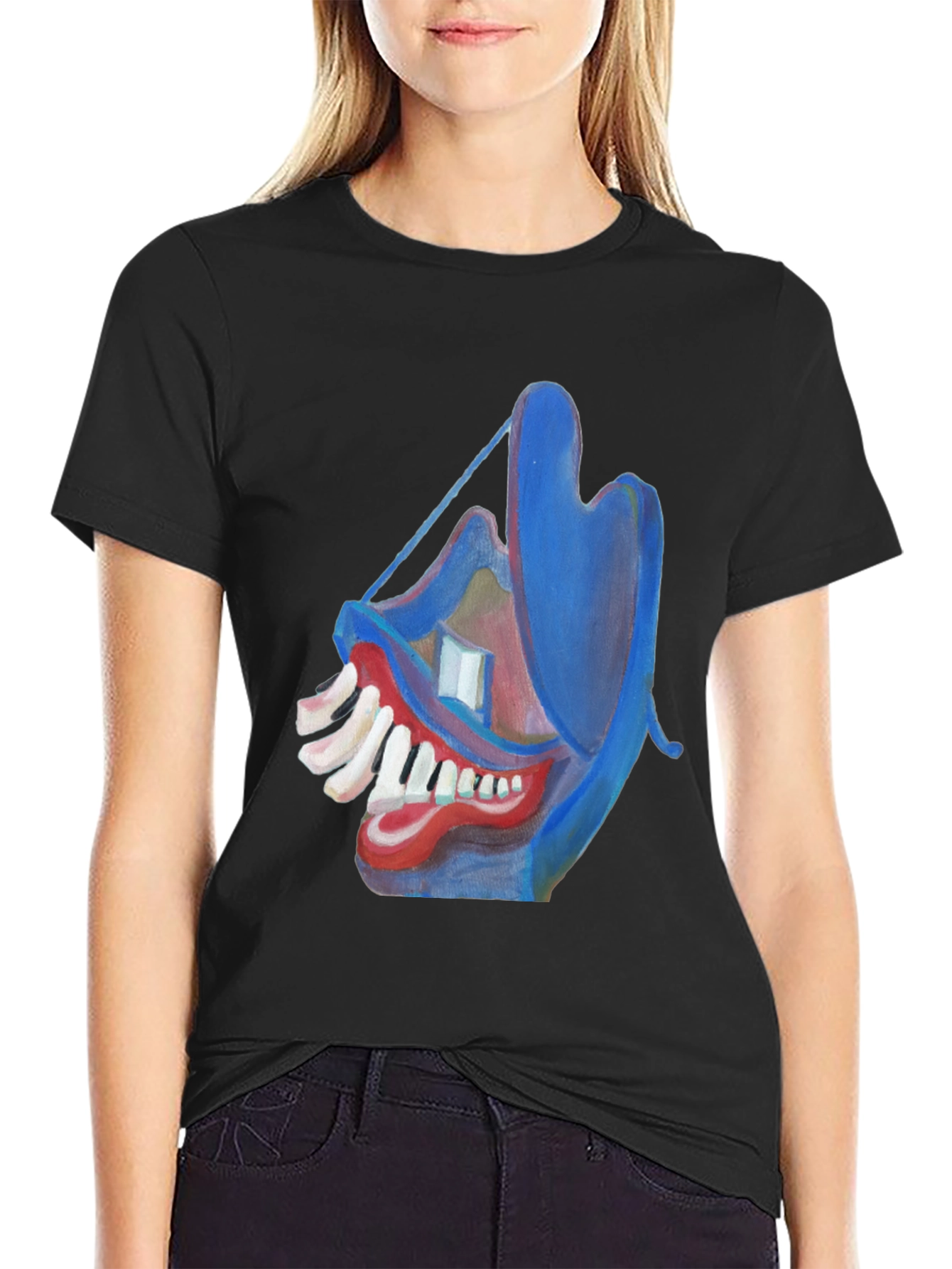 Abstract Face Graphic Tee - Unique Art Design