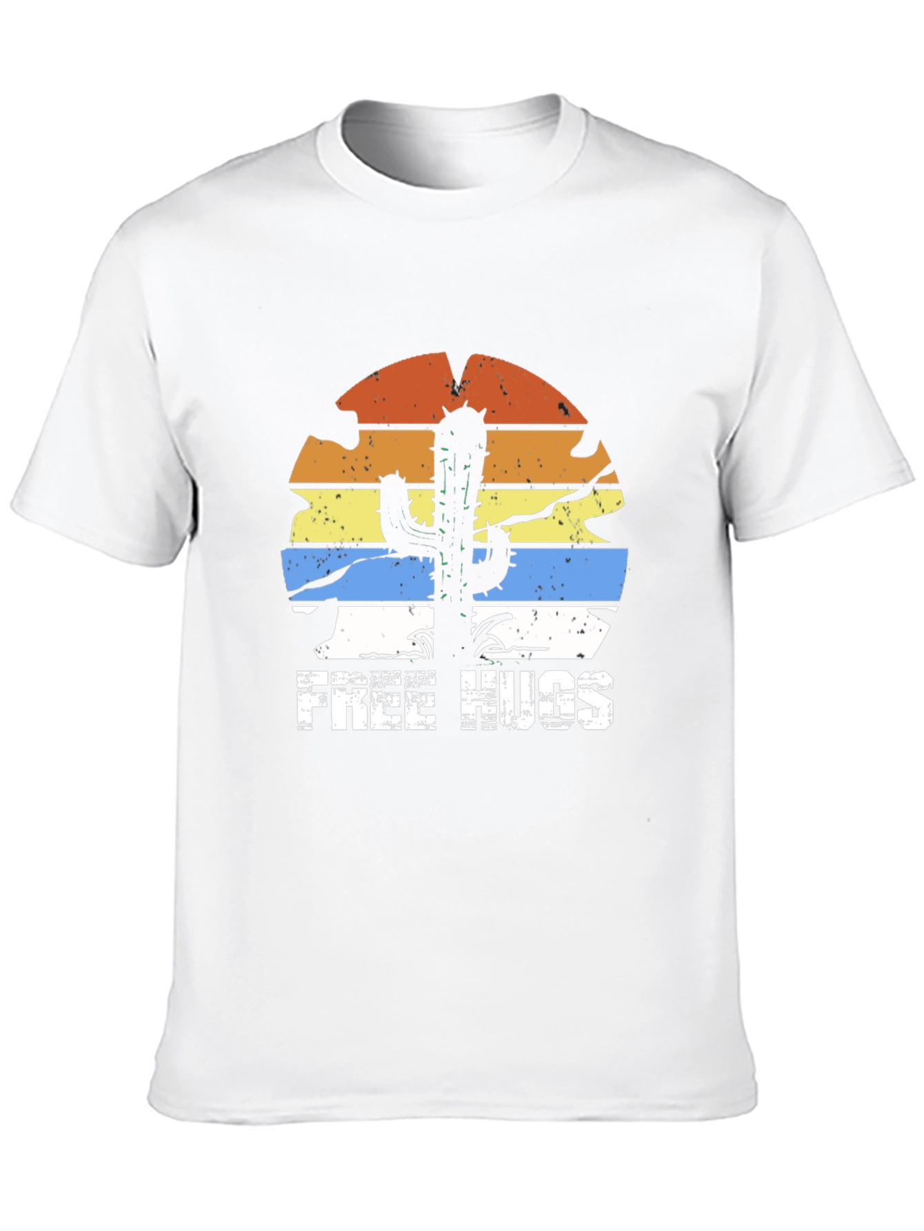 Free Hugs Cactus Graphic Tee - Black T-Shirt