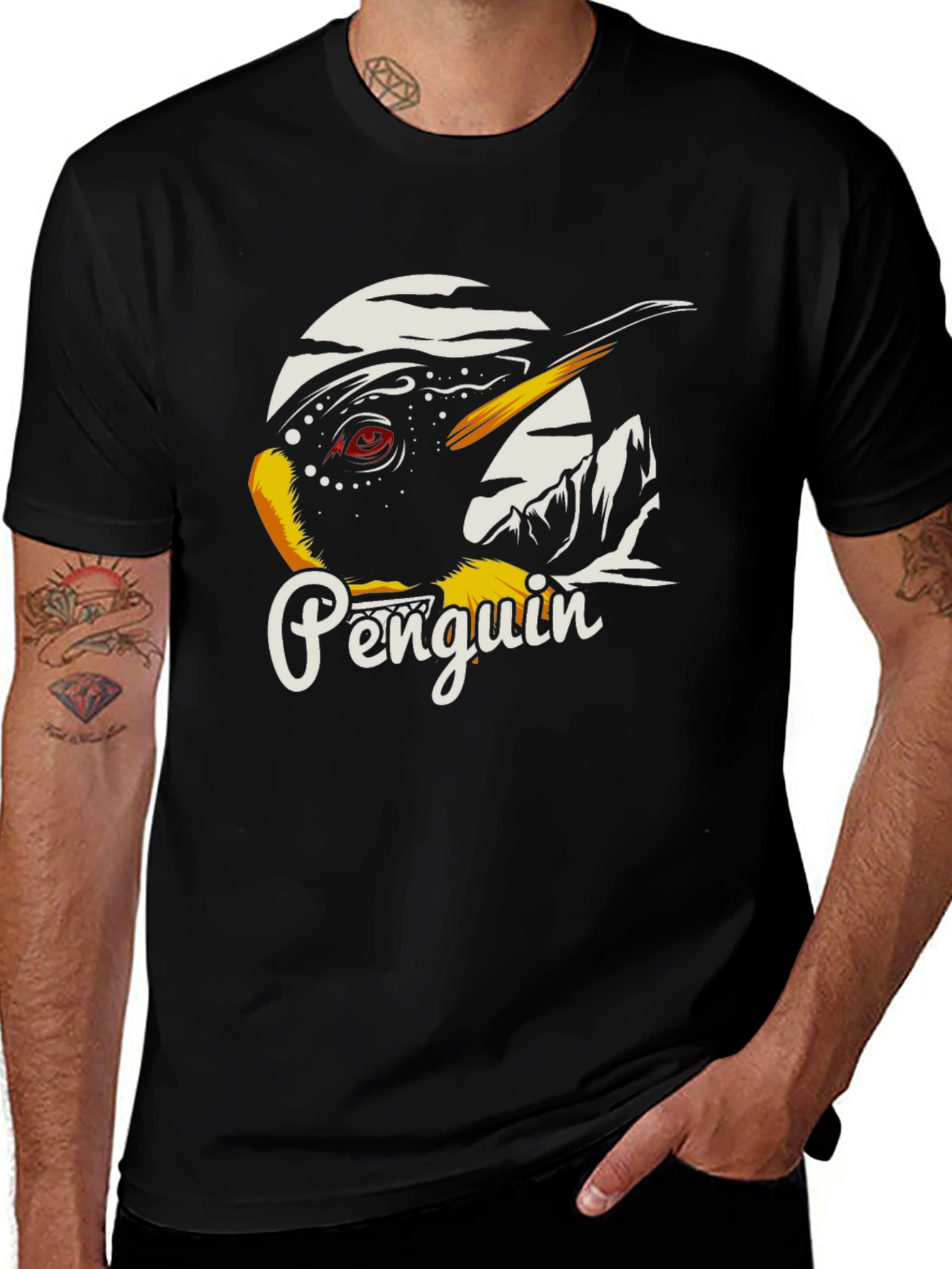 Penguin Graphic Black T-Shirt