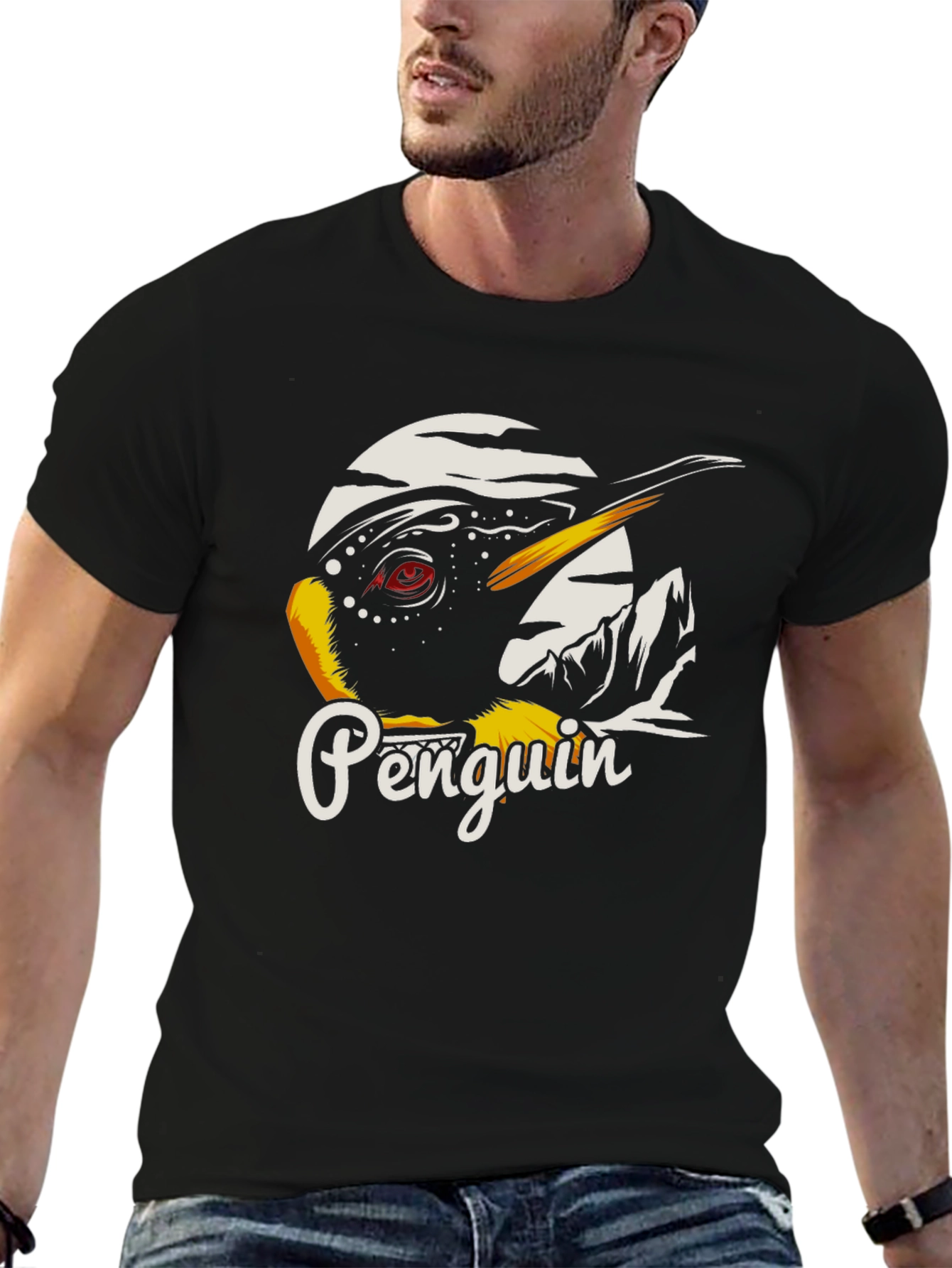 Penguin Graphic Black T-Shirt