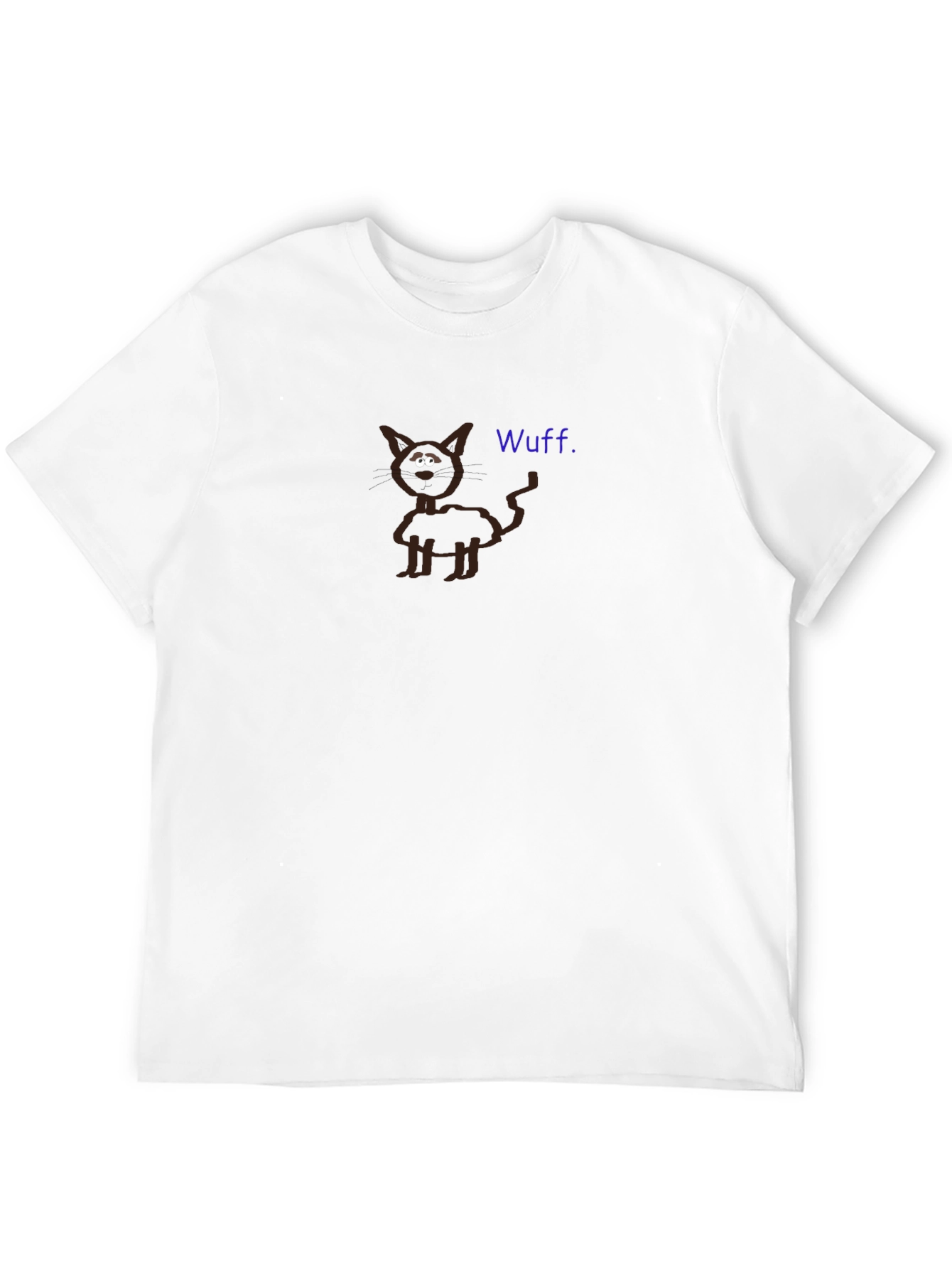 Funny Wuff Cat Graphic Black T-Shirt