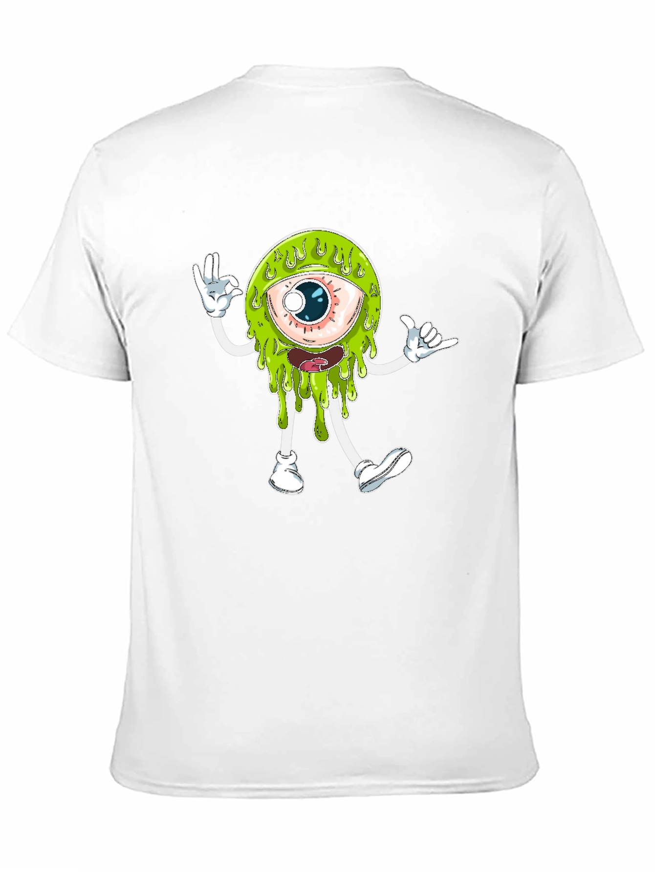 Monster Eye Graphic Tee - Black Cotton T-Shirt