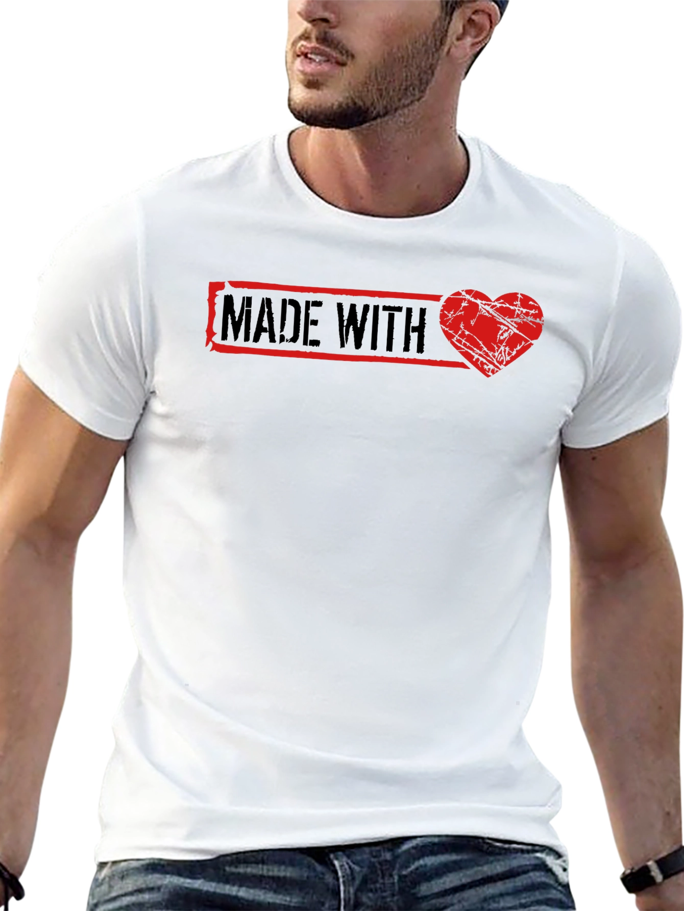 Made With Love Graphic Tee - Black Cotton T-Shirt