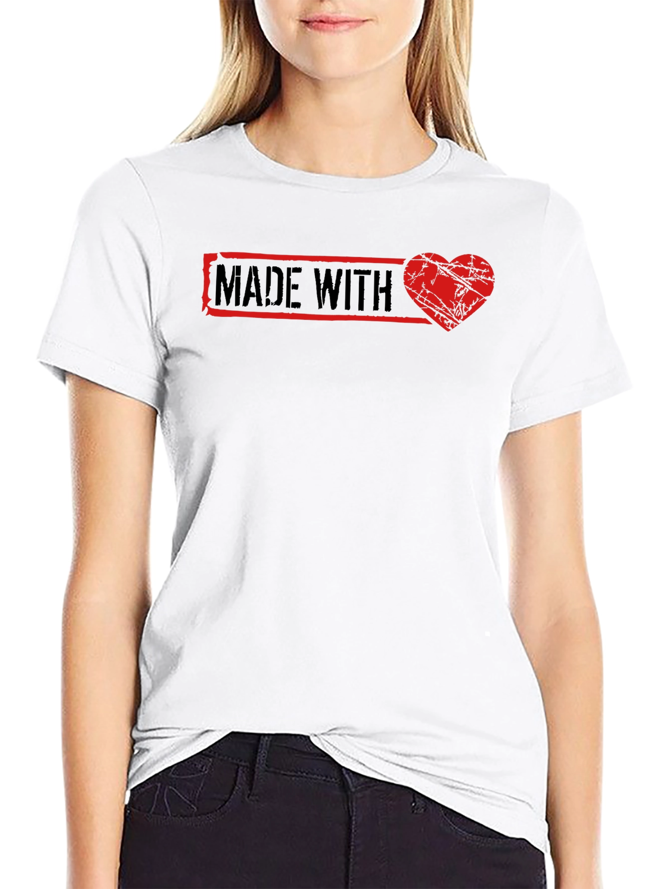 Made With Love Graphic Tee - Black Cotton T-Shirt