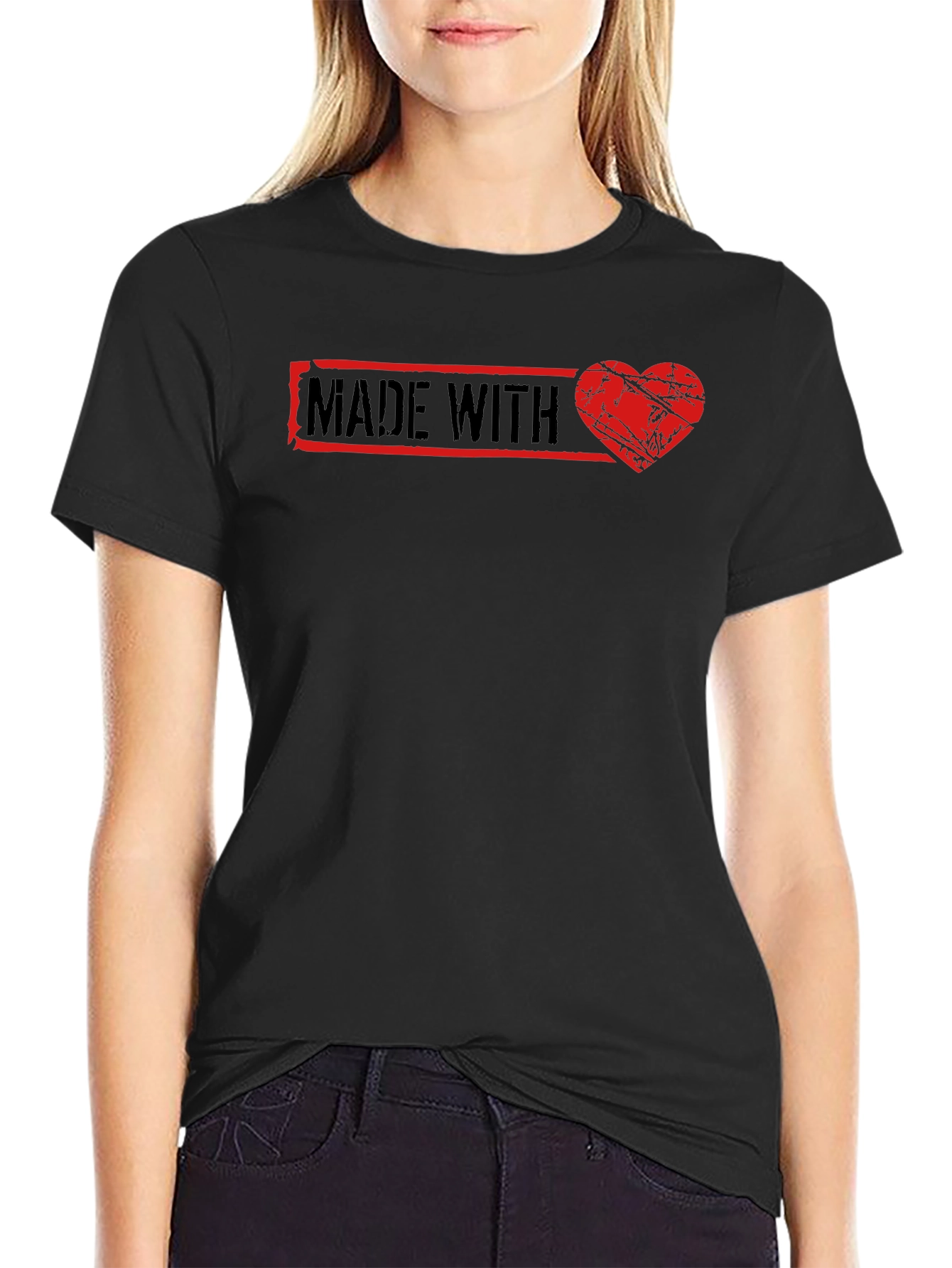 Made With Love Graphic Tee - Black Cotton T-Shirt