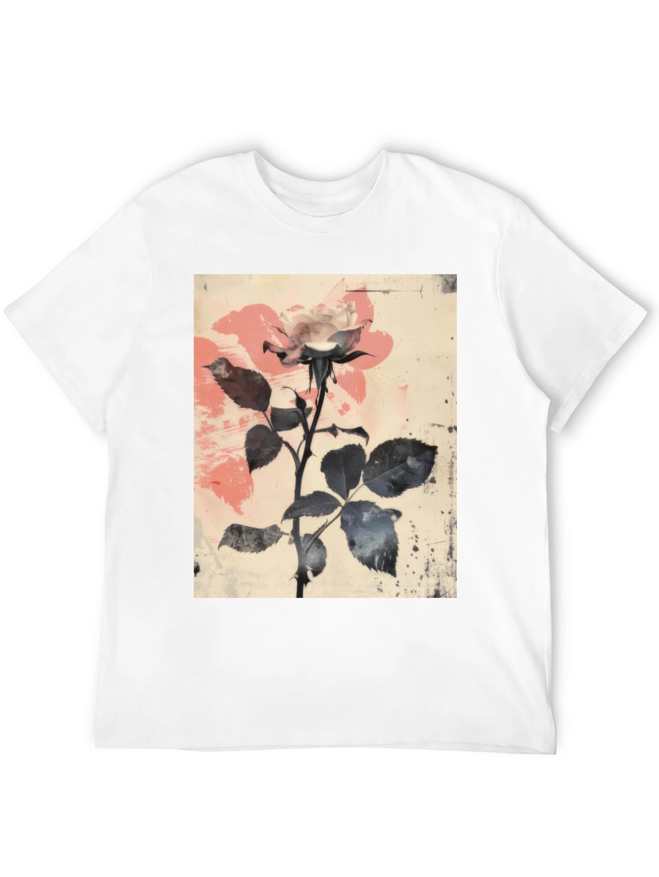 Floral Rose Graphic Tee - Black
