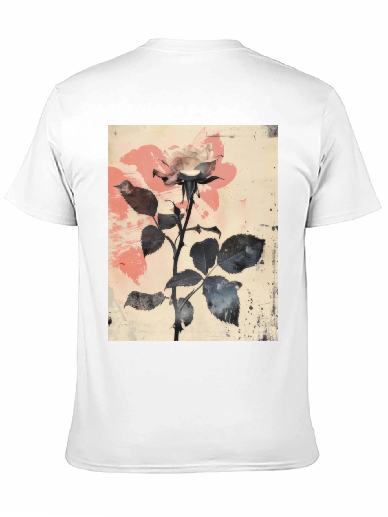 Floral Rose Graphic Tee - Black