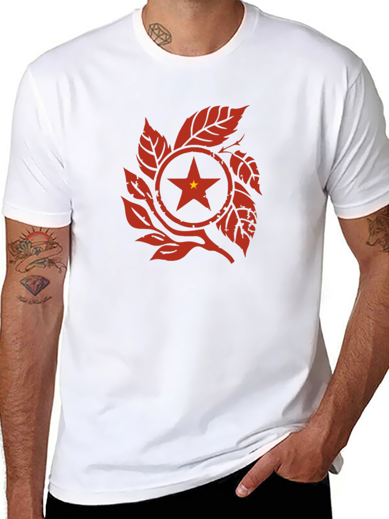 Vietnam Star Leaf Graphic T-Shirt - Black