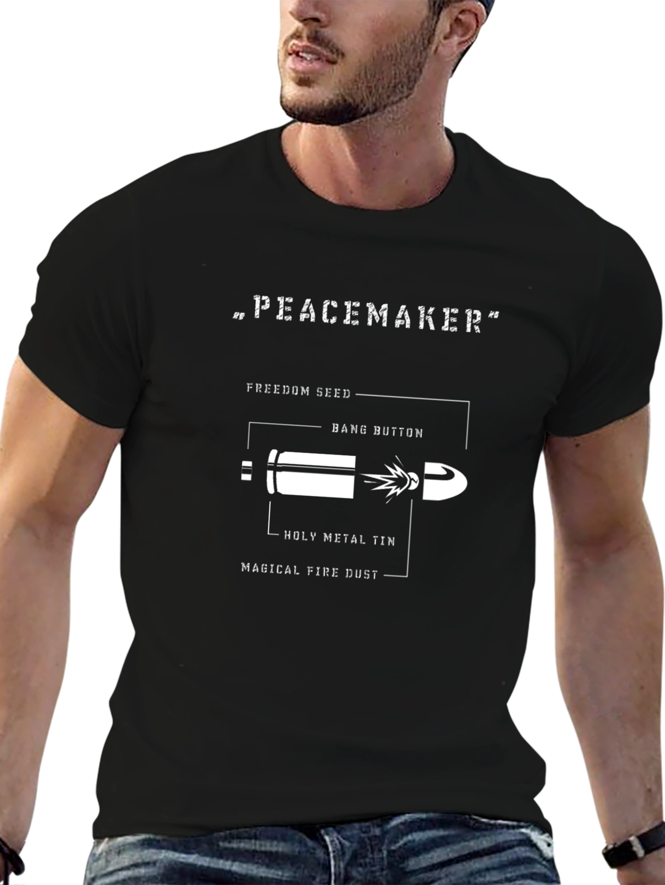 Peacemaker Bullet Graphic T-Shirt - Black