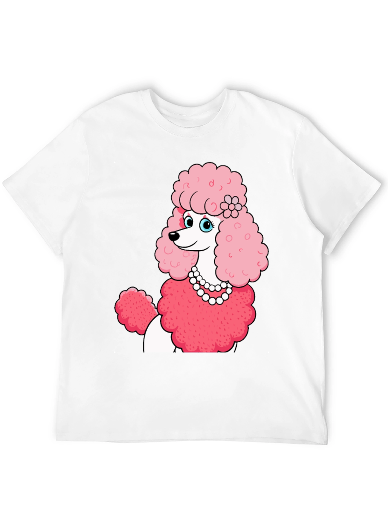 Poodle T-Shirt: Cartoon Pink Dog Tee