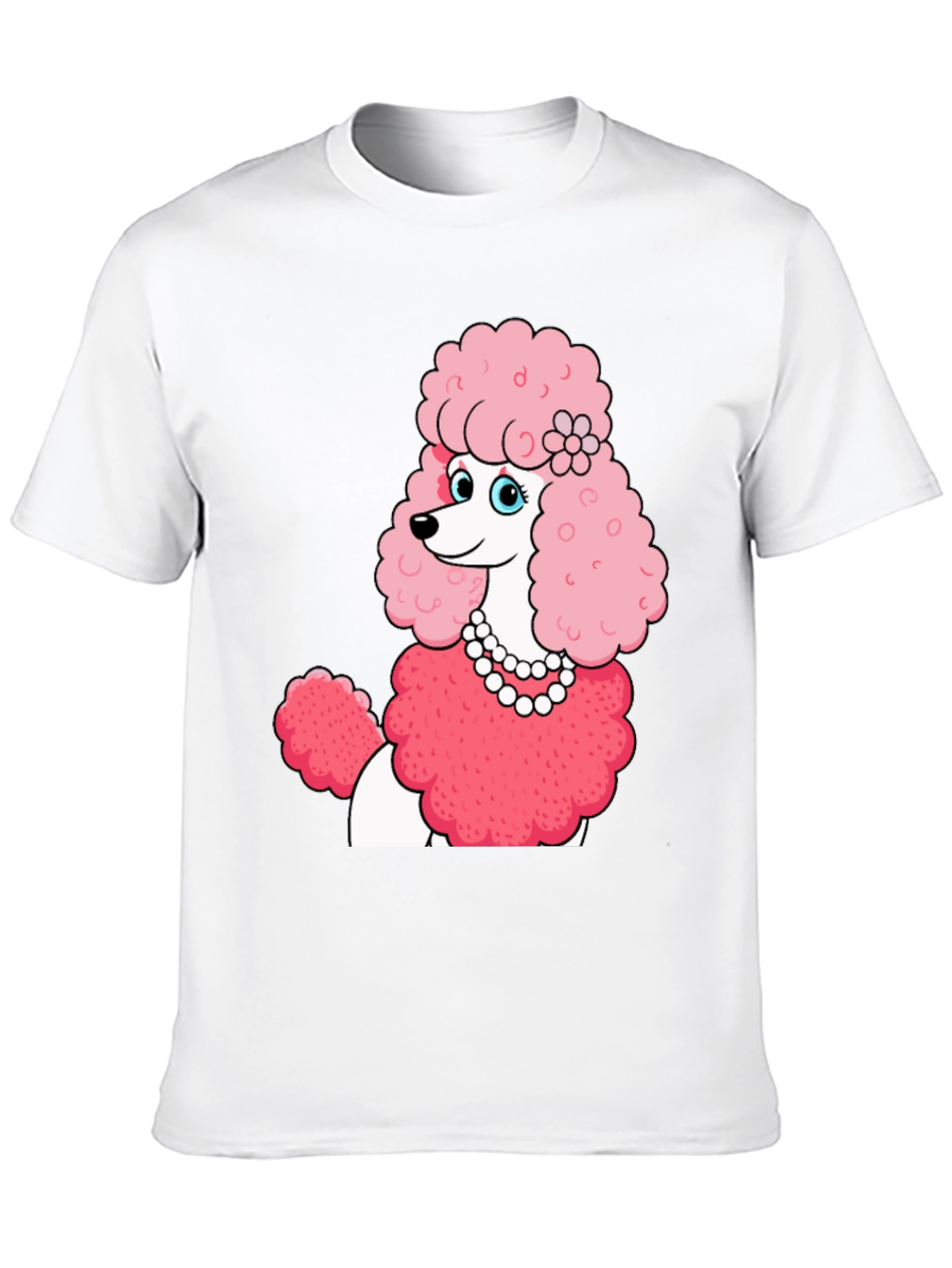 Poodle T-Shirt: Cartoon Pink Dog Tee