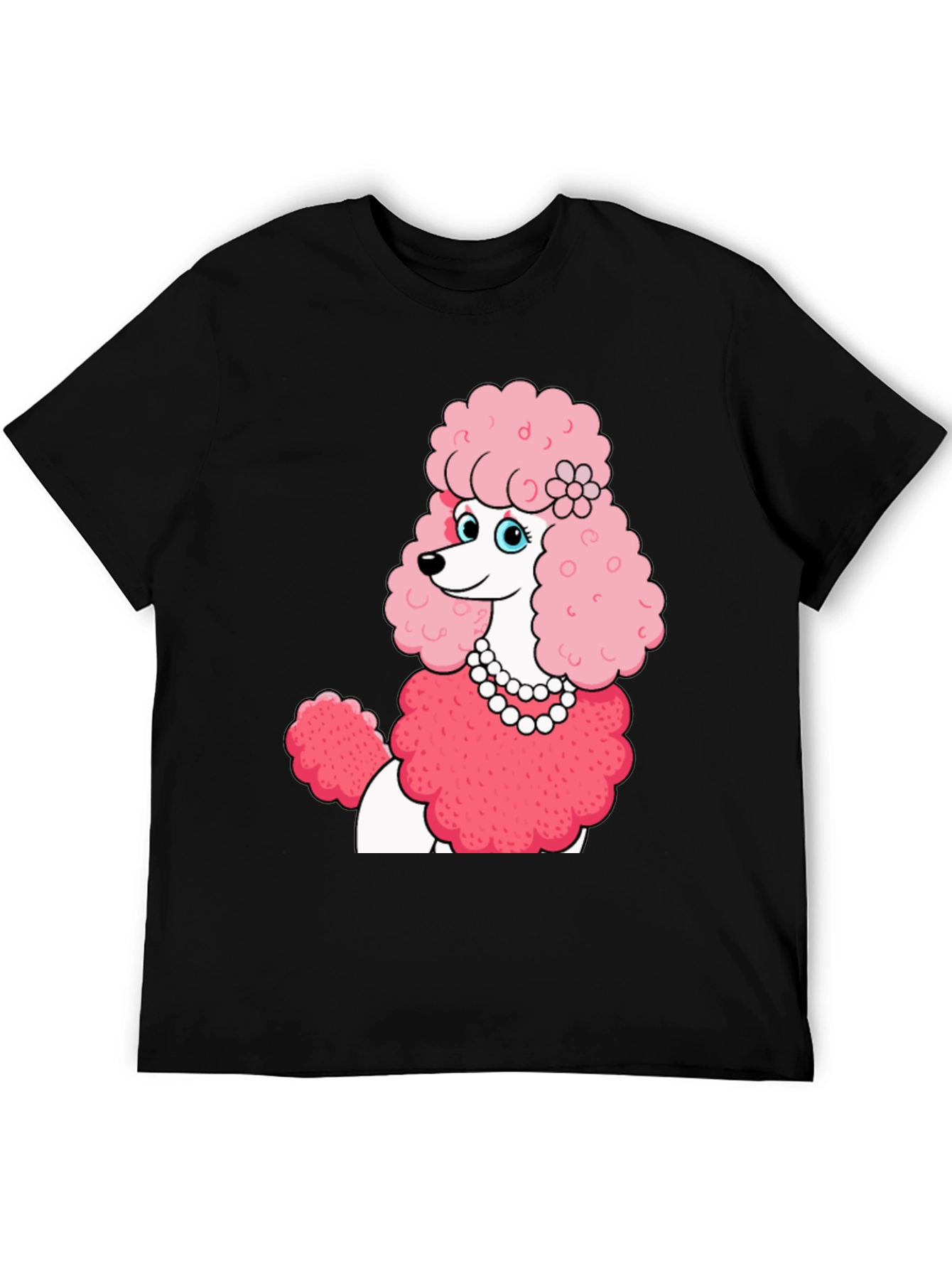 Poodle T-Shirt: Cartoon Pink Dog Tee