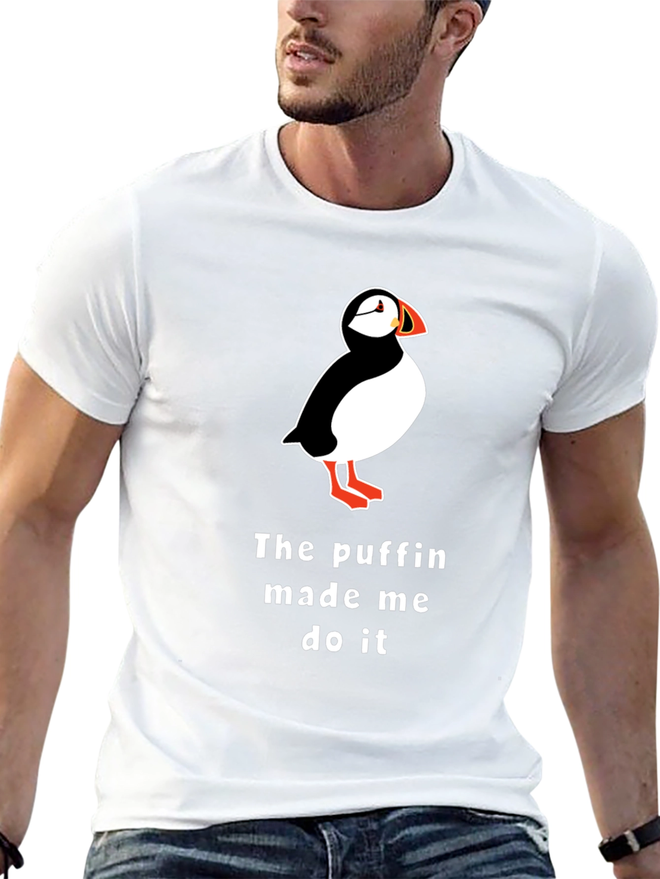 Puffin Made Me Do It Black T-Shirt