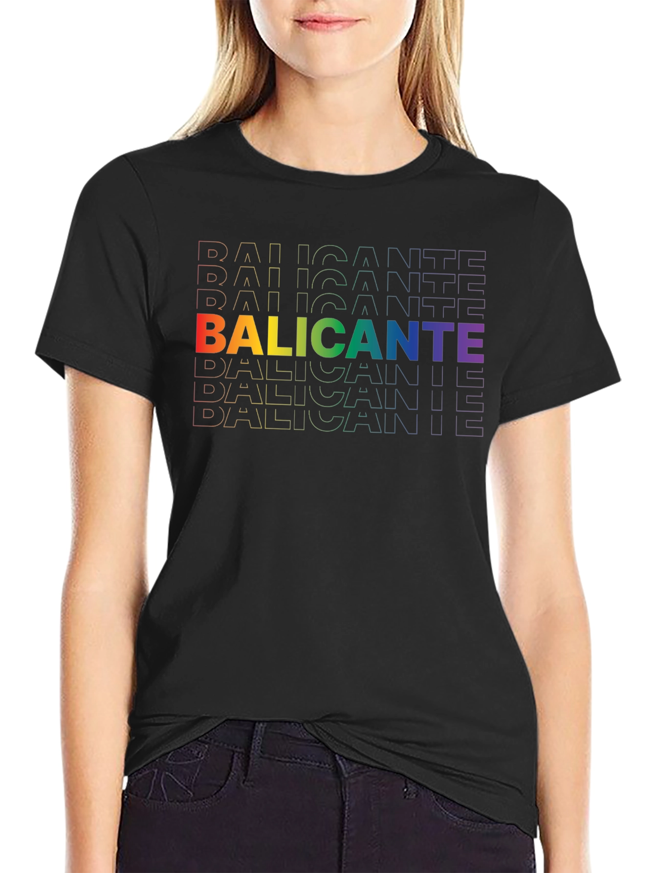 Rainbow Alicante Graphic Tee - Black Cotton Shirt