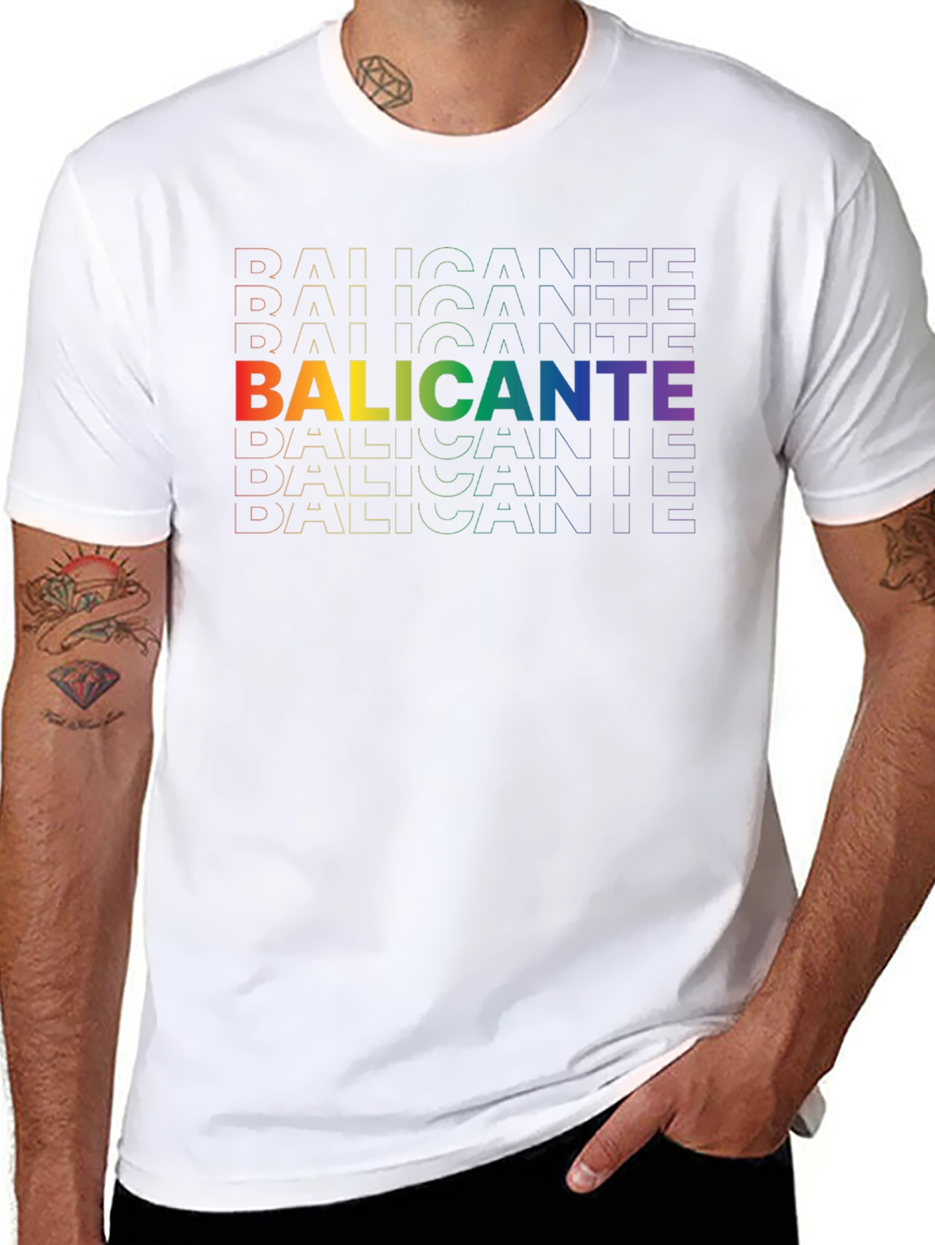 Rainbow Alicante Graphic Tee - Black Cotton Shirt