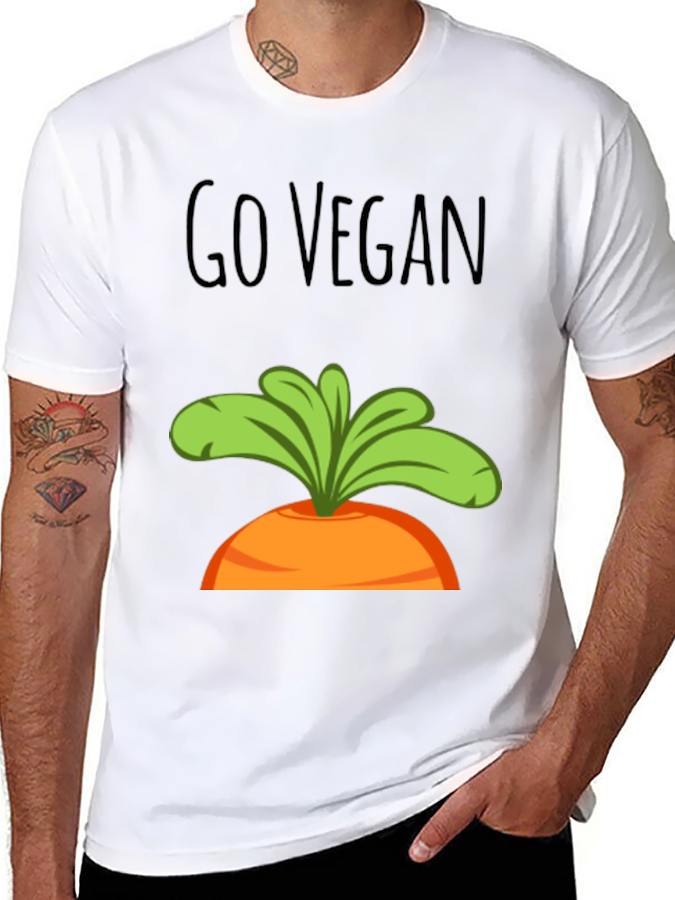 Go Vegan Carrot Graphic Tee - Unisex