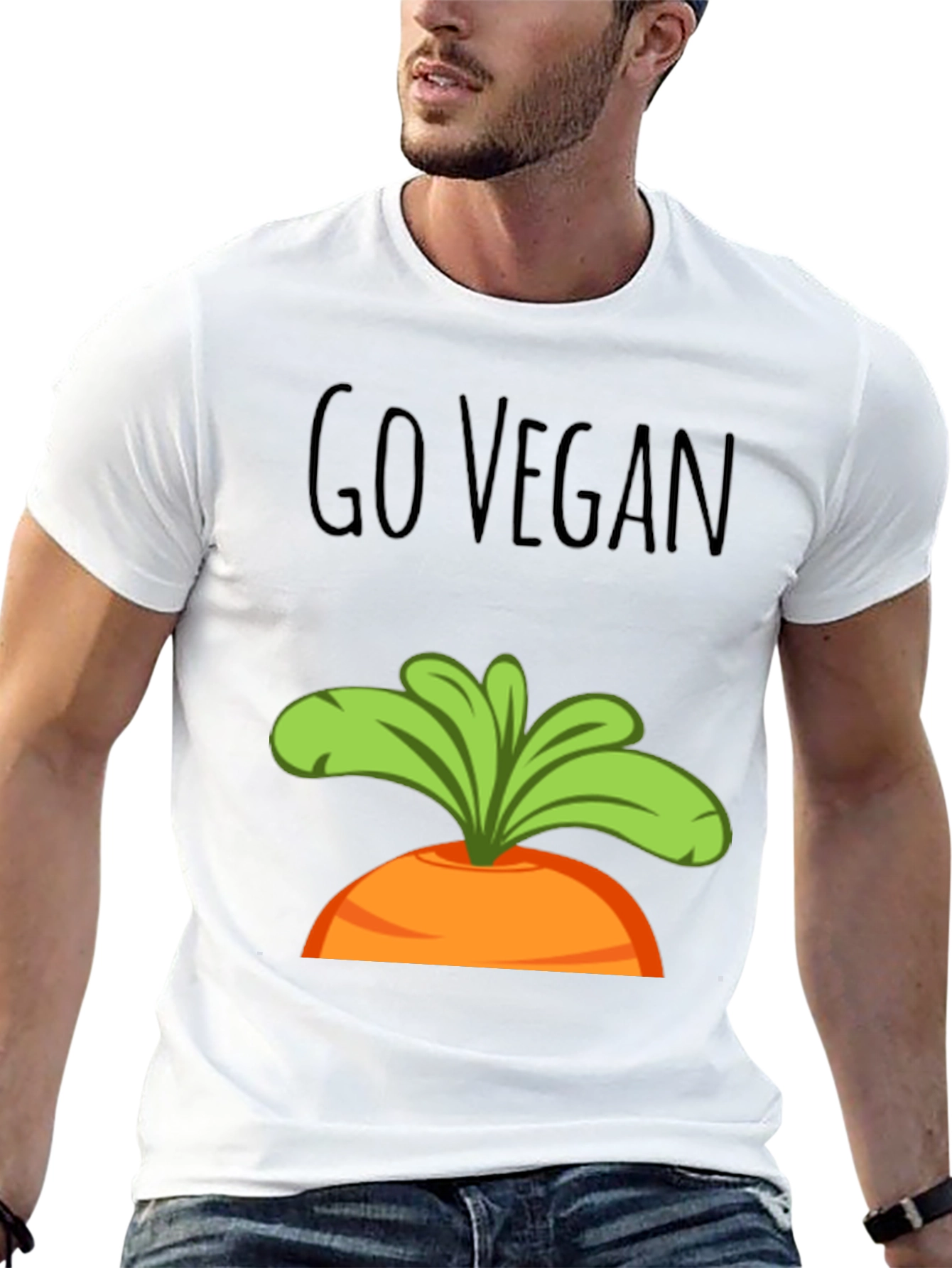 Go Vegan Carrot Graphic Tee - Unisex