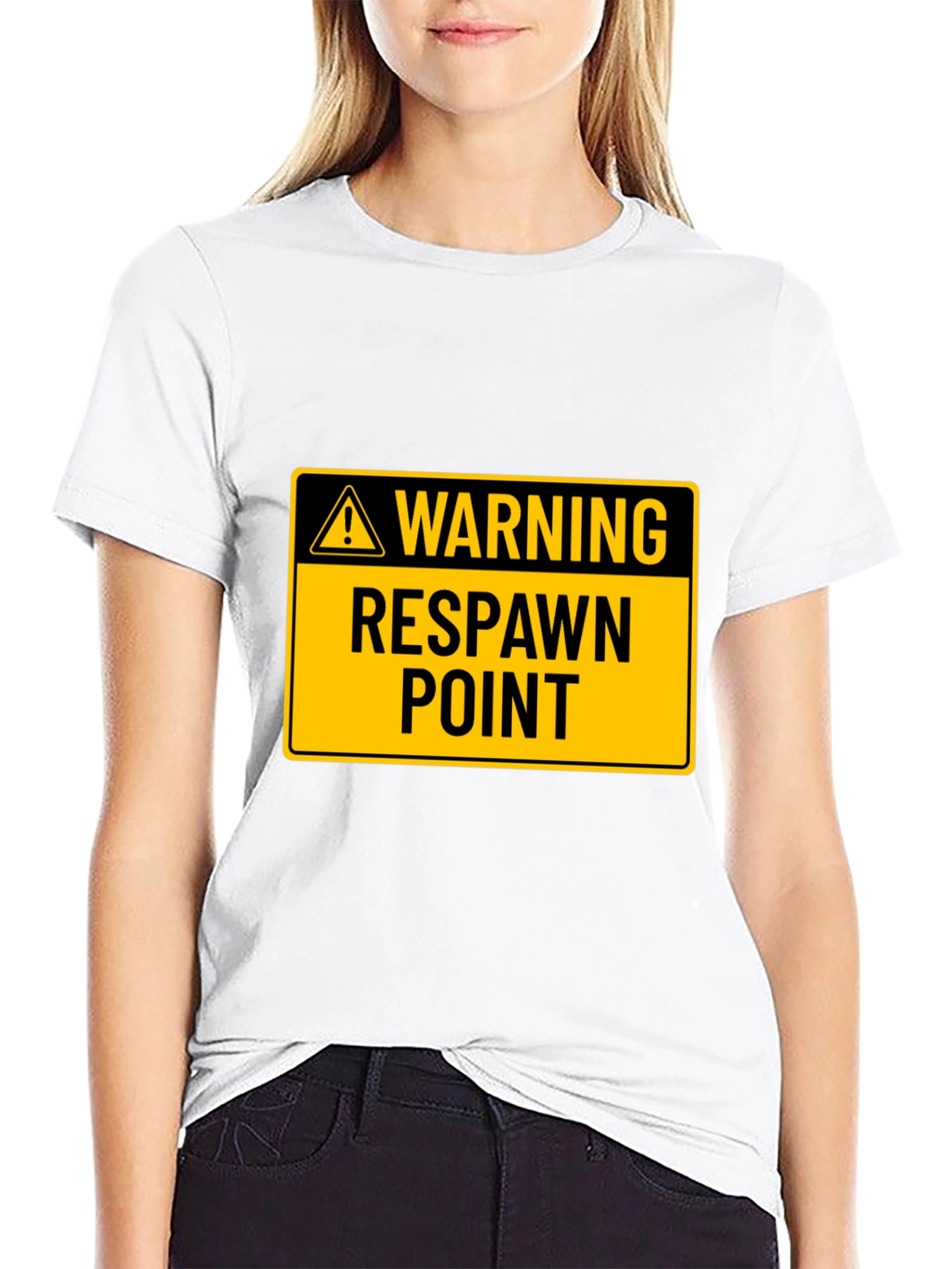 Warning Respawn Point Black T-Shirt