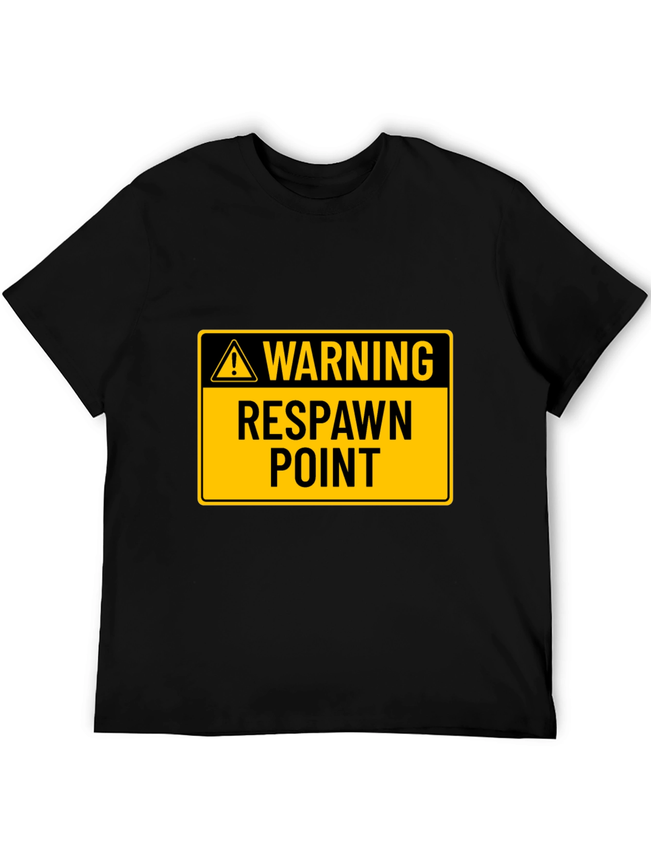 Warning Respawn Point Black T-Shirt