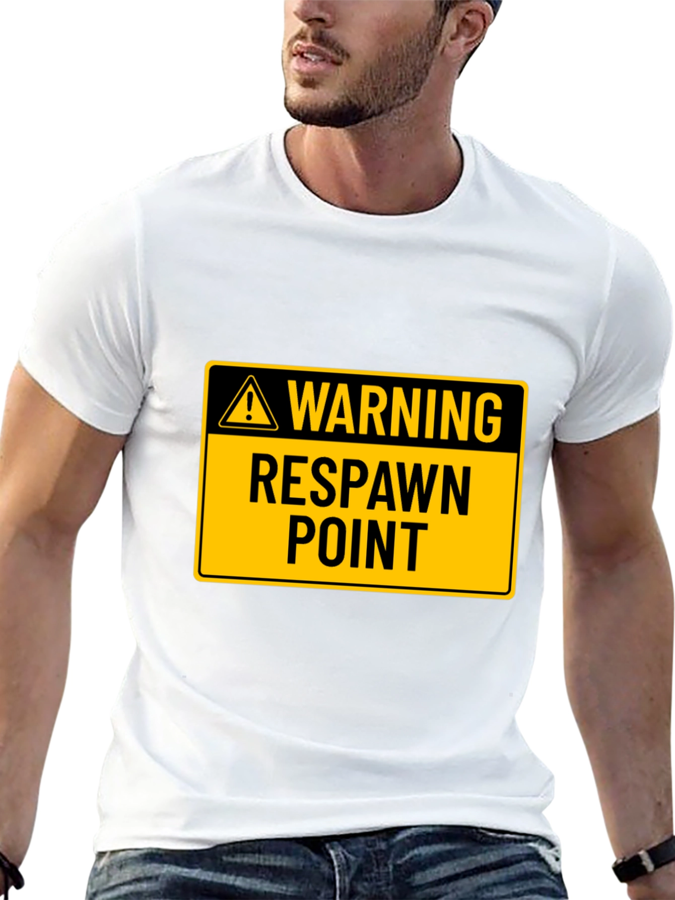 Warning Respawn Point Black T-Shirt