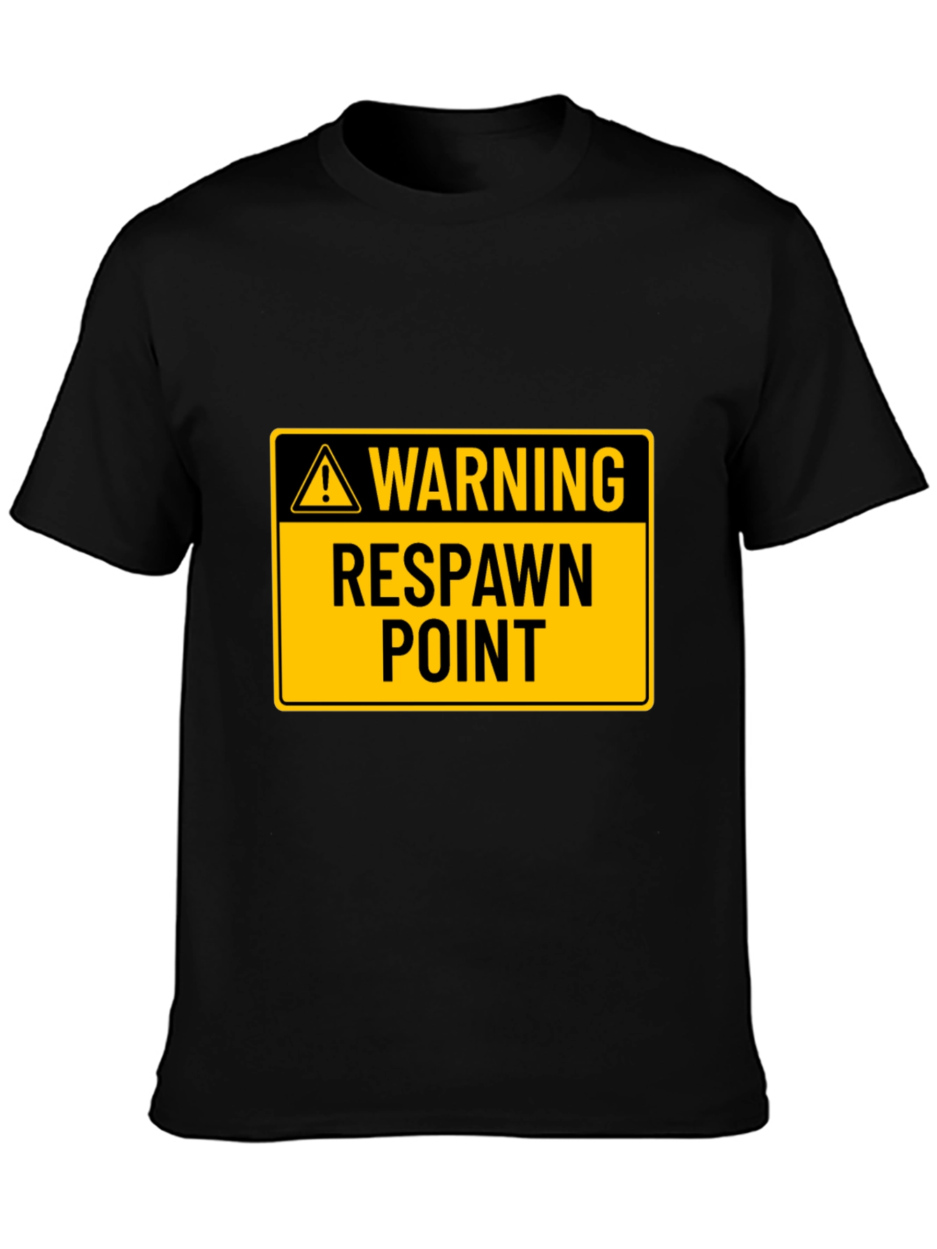 Warning Respawn Point Black T-Shirt