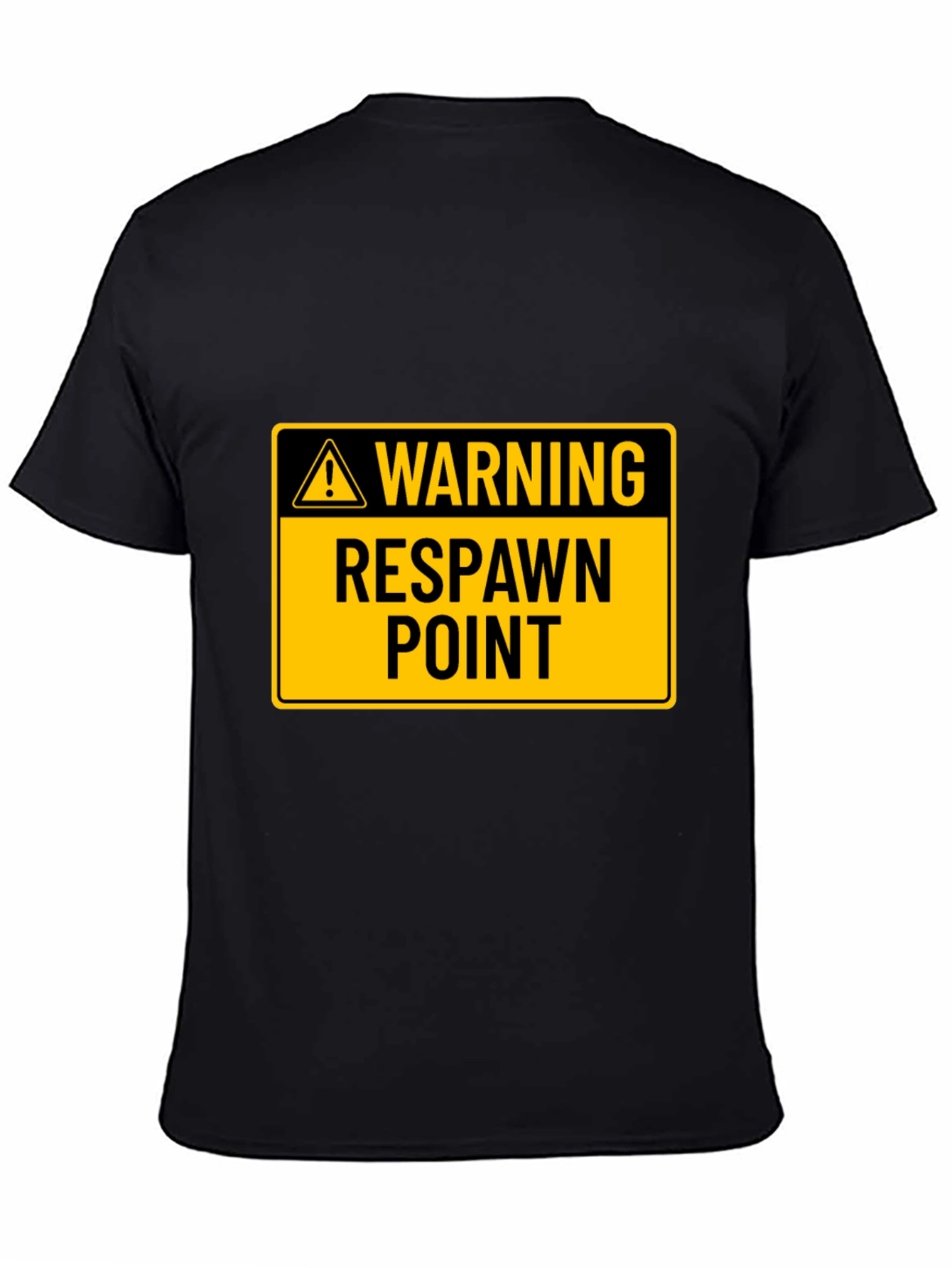 Warning Respawn Point Black T-Shirt