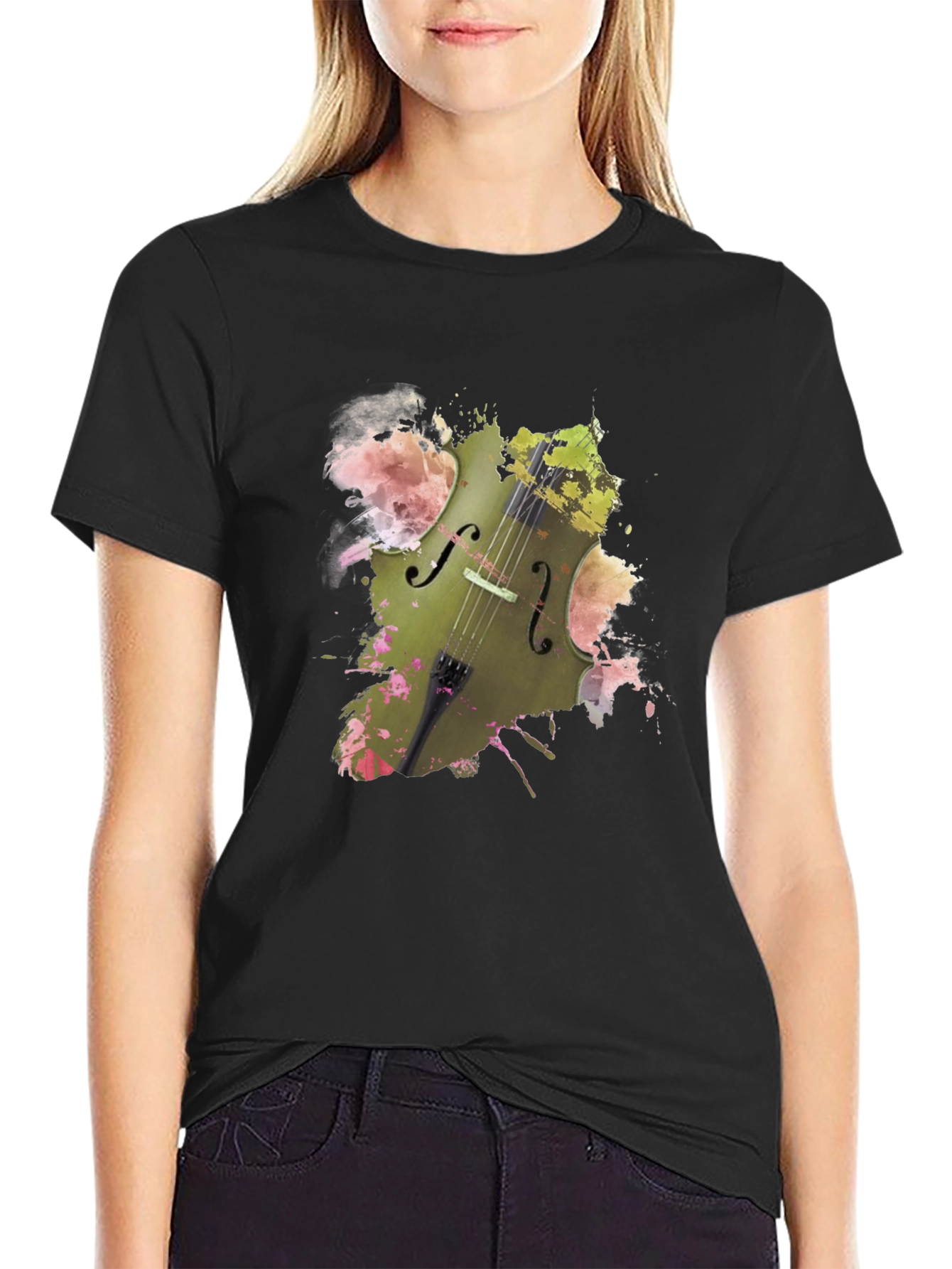 Musical Harmony Tee - Abstract Cello Design
