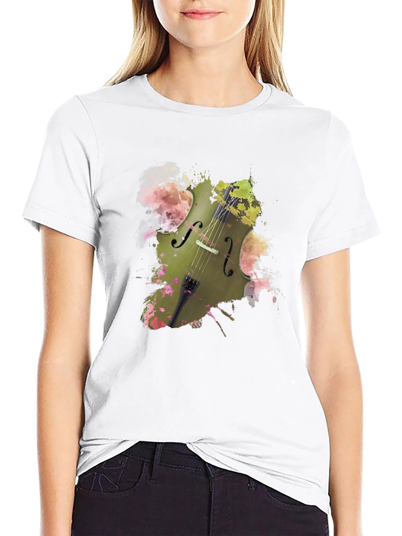 Musical Harmony Tee - Abstract Cello Design
