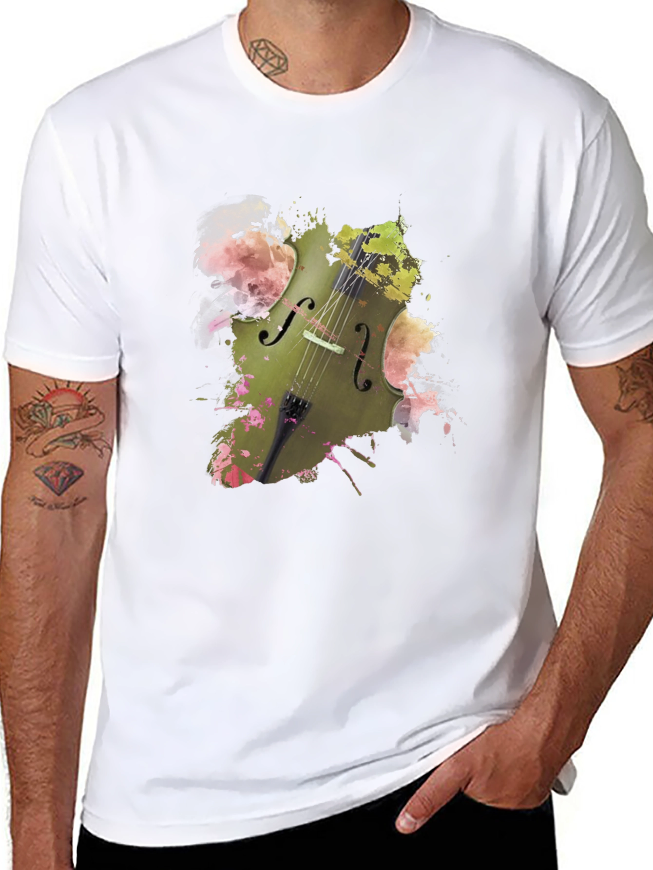 Musical Harmony Tee - Abstract Cello Design