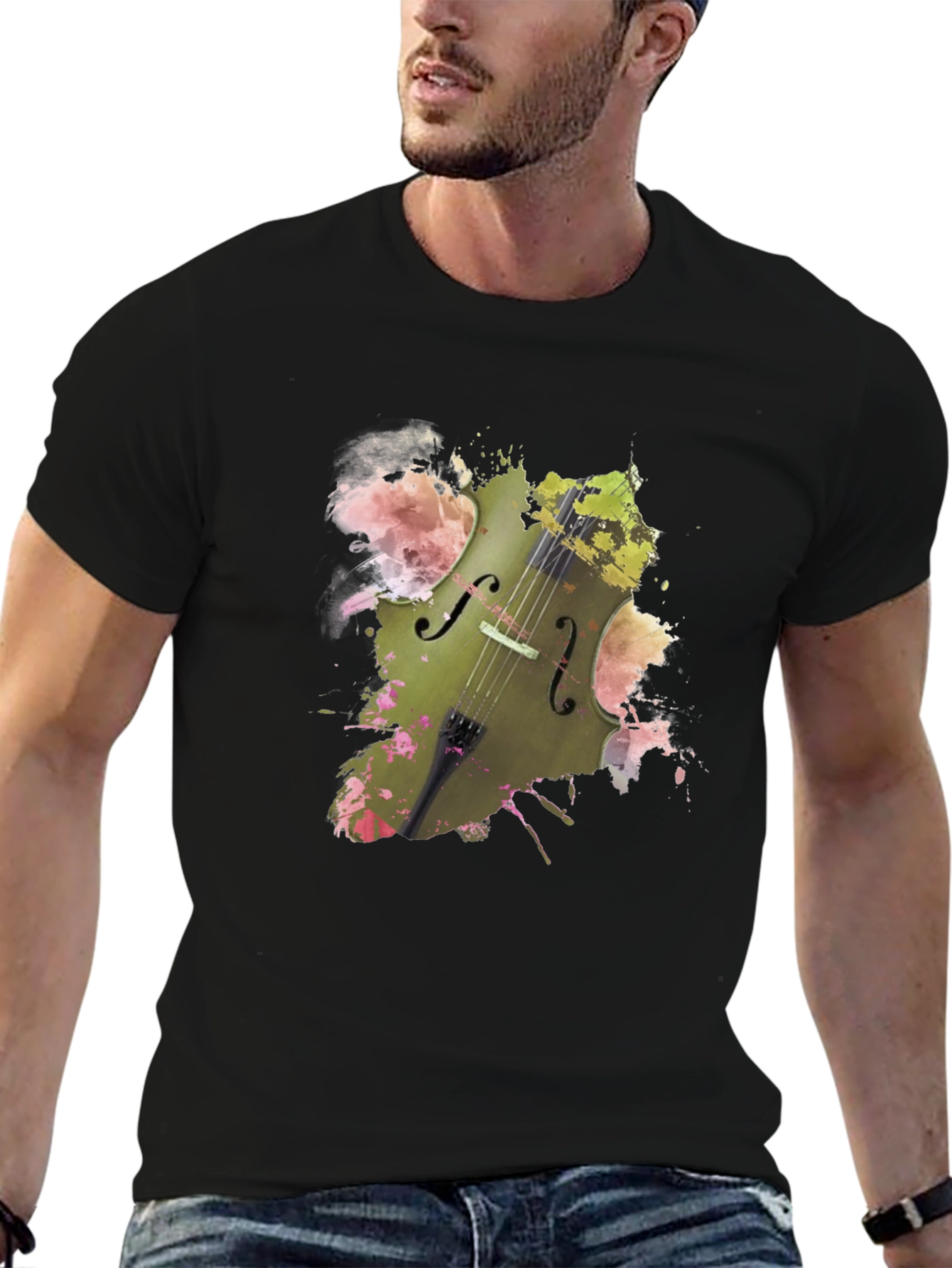 Musical Harmony Tee - Abstract Cello Design