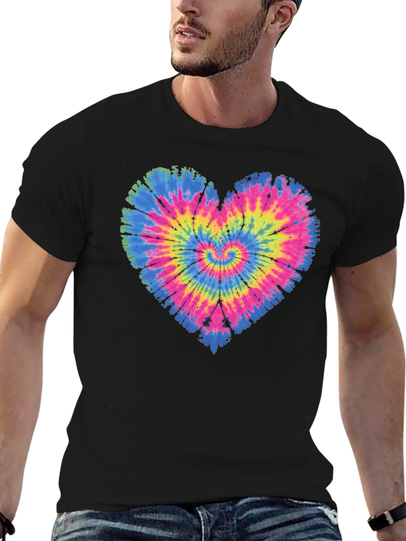 Tie Dye Heart Graphic T-Shirt