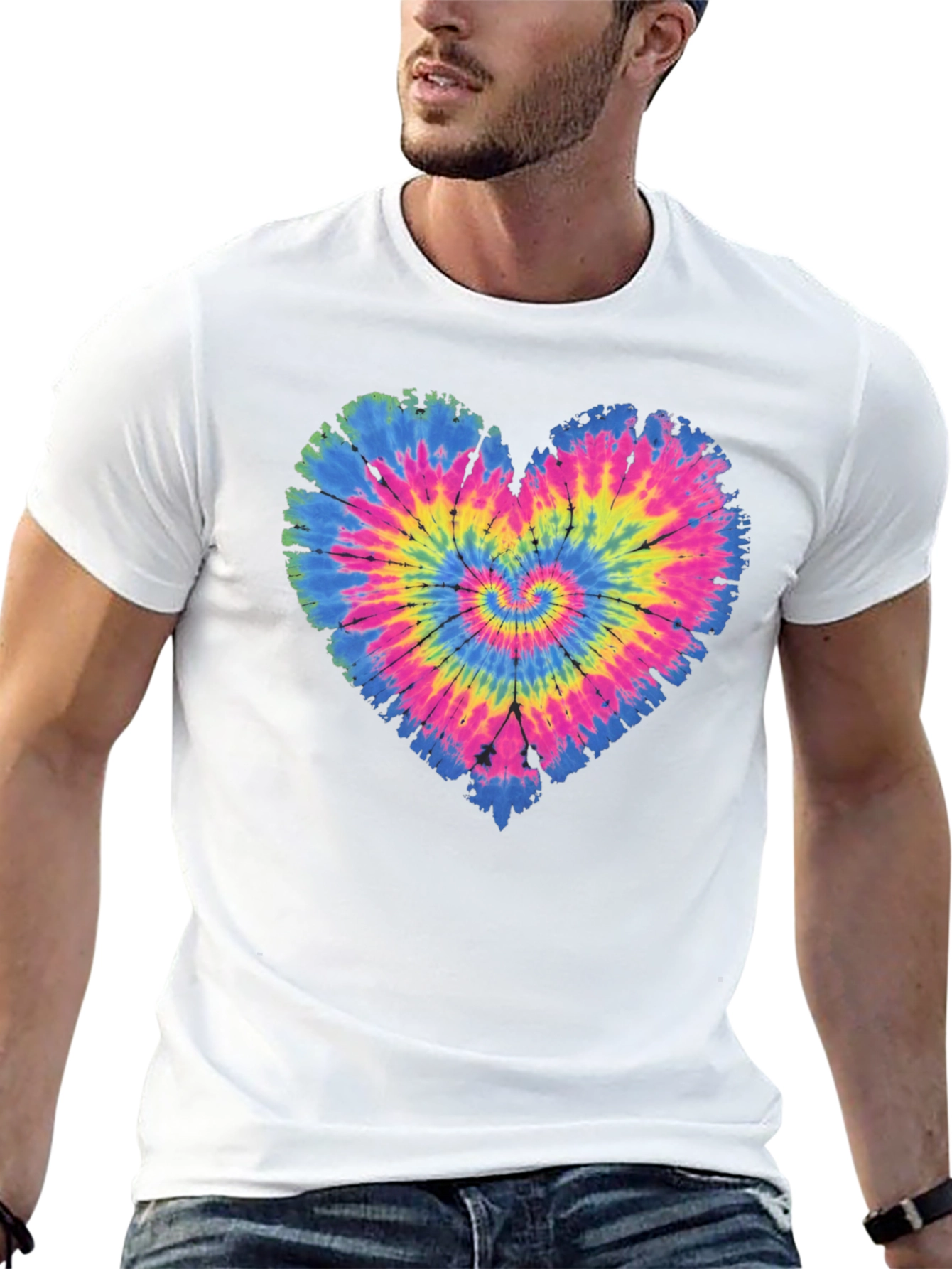 Tie Dye Heart Graphic T-Shirt