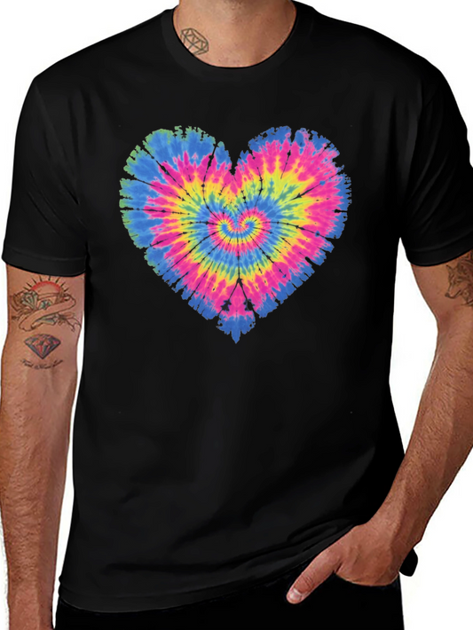 Tie Dye Heart Graphic T-Shirt