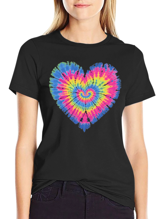 Tie Dye Heart Graphic T-Shirt