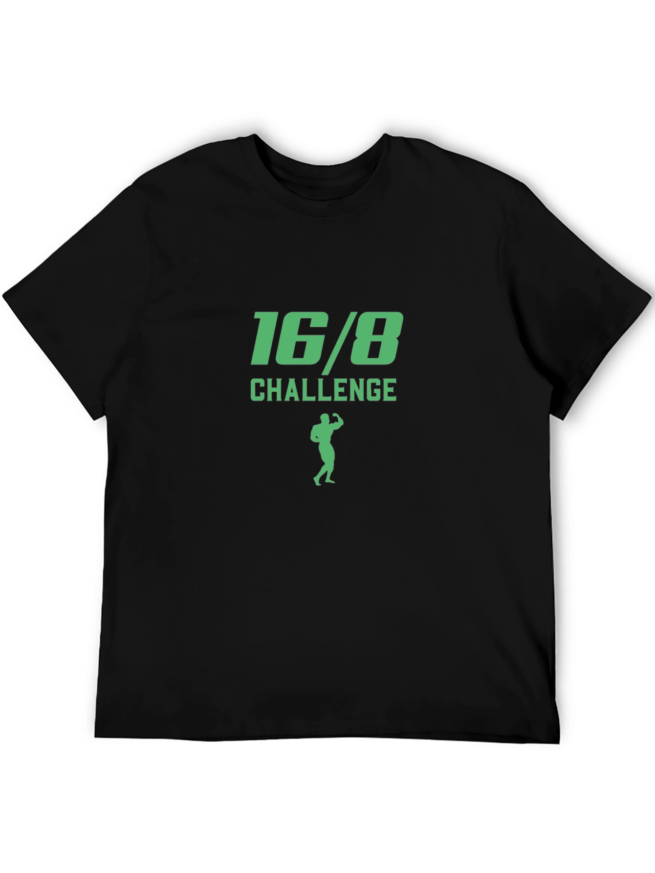 16/8 Challenge Graphic Tee - Black Cotton T-Shirt