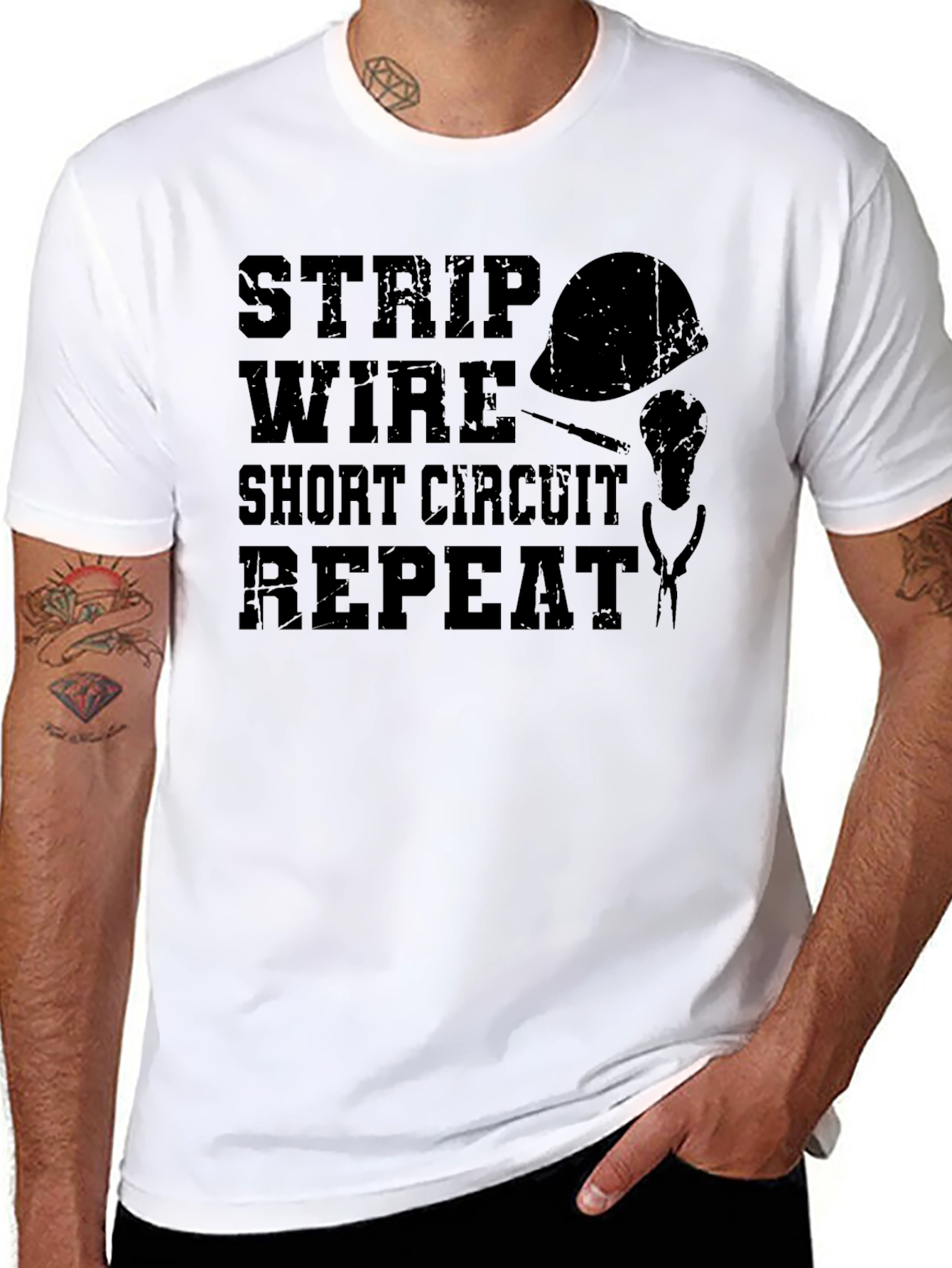 Strip Wire Short Circuit Repeat T-Shirt