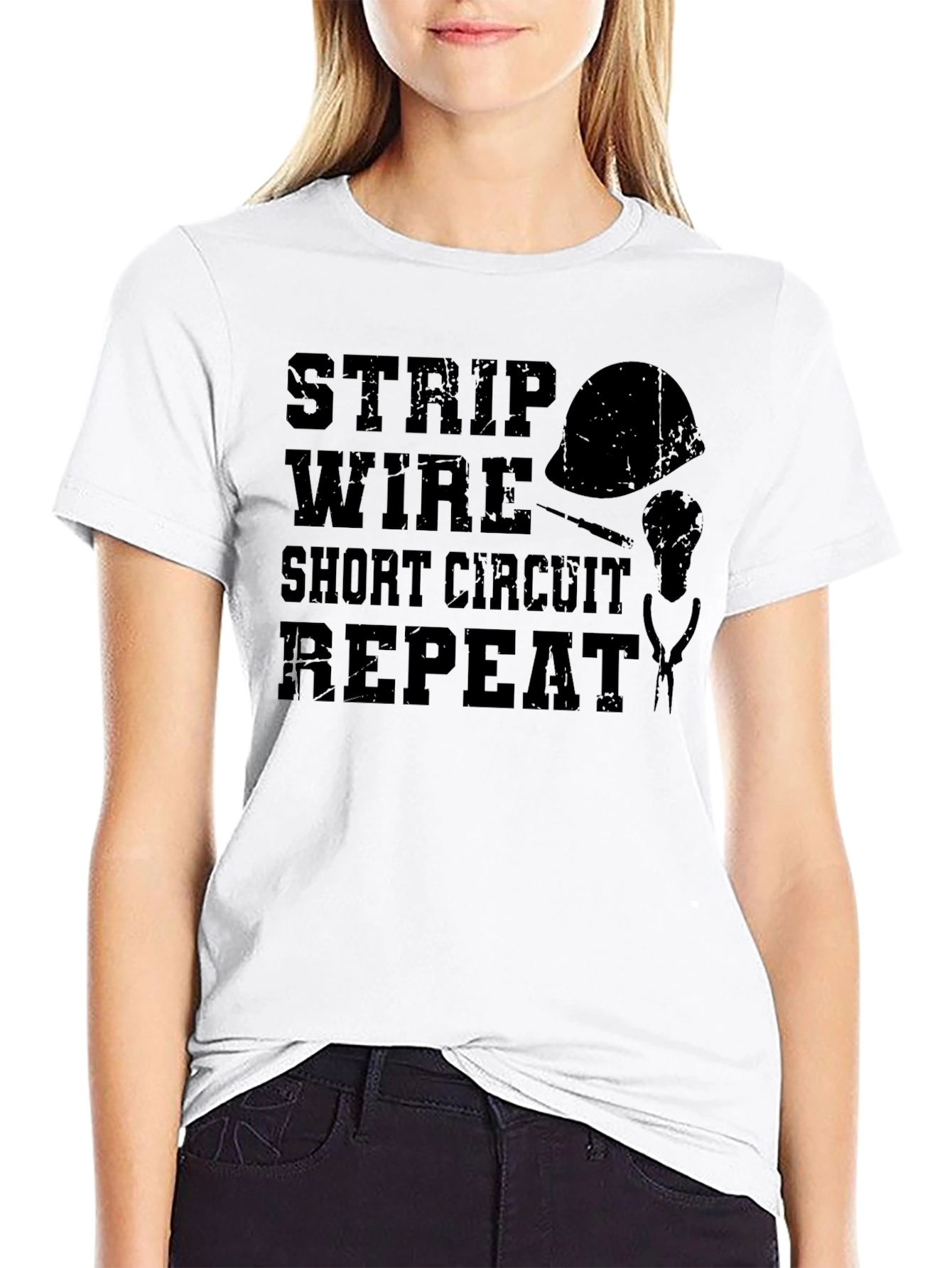 Strip Wire Short Circuit Repeat T-Shirt