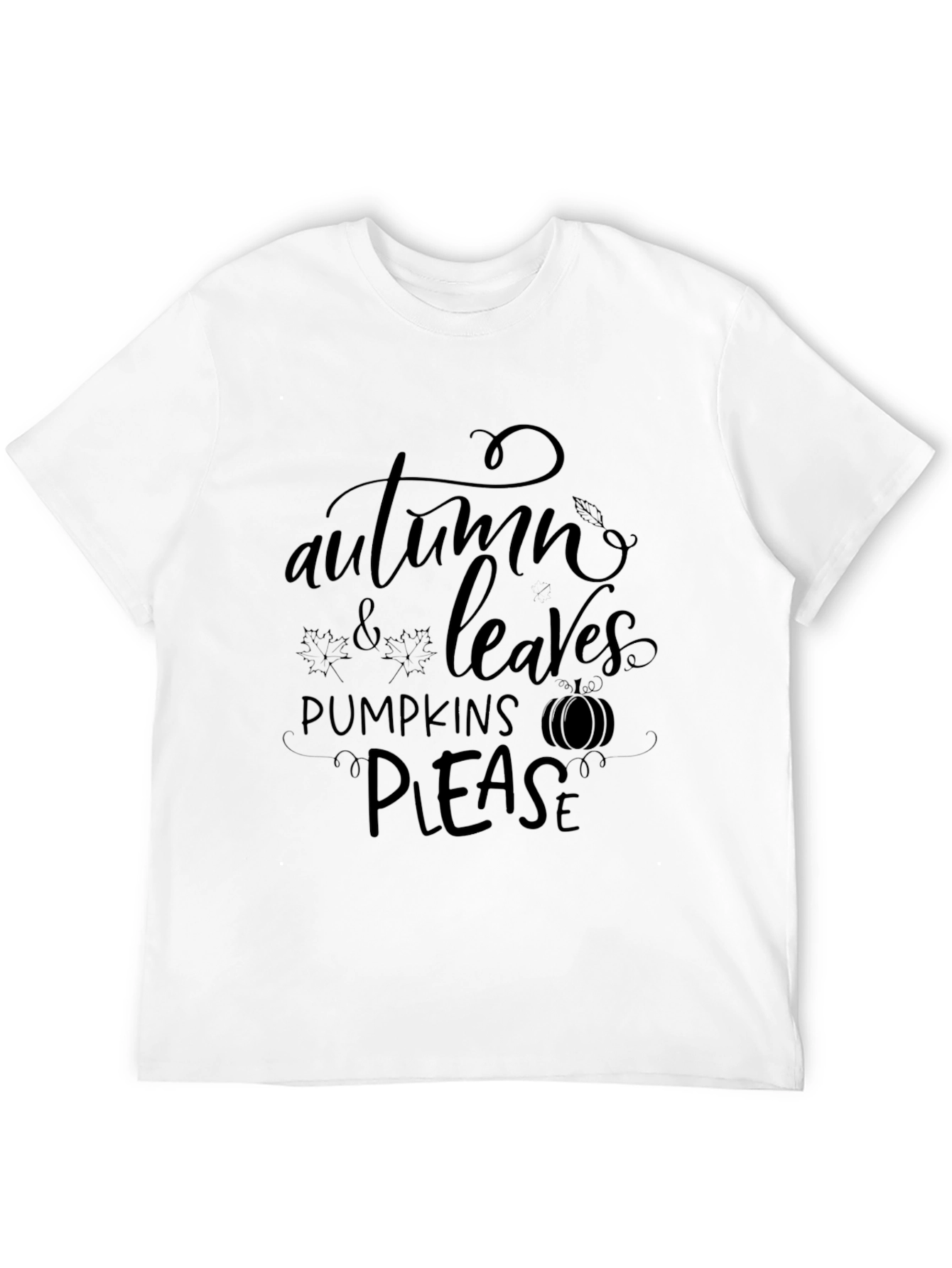Autumn Leaves Pumpkins Please Graphic Tee
