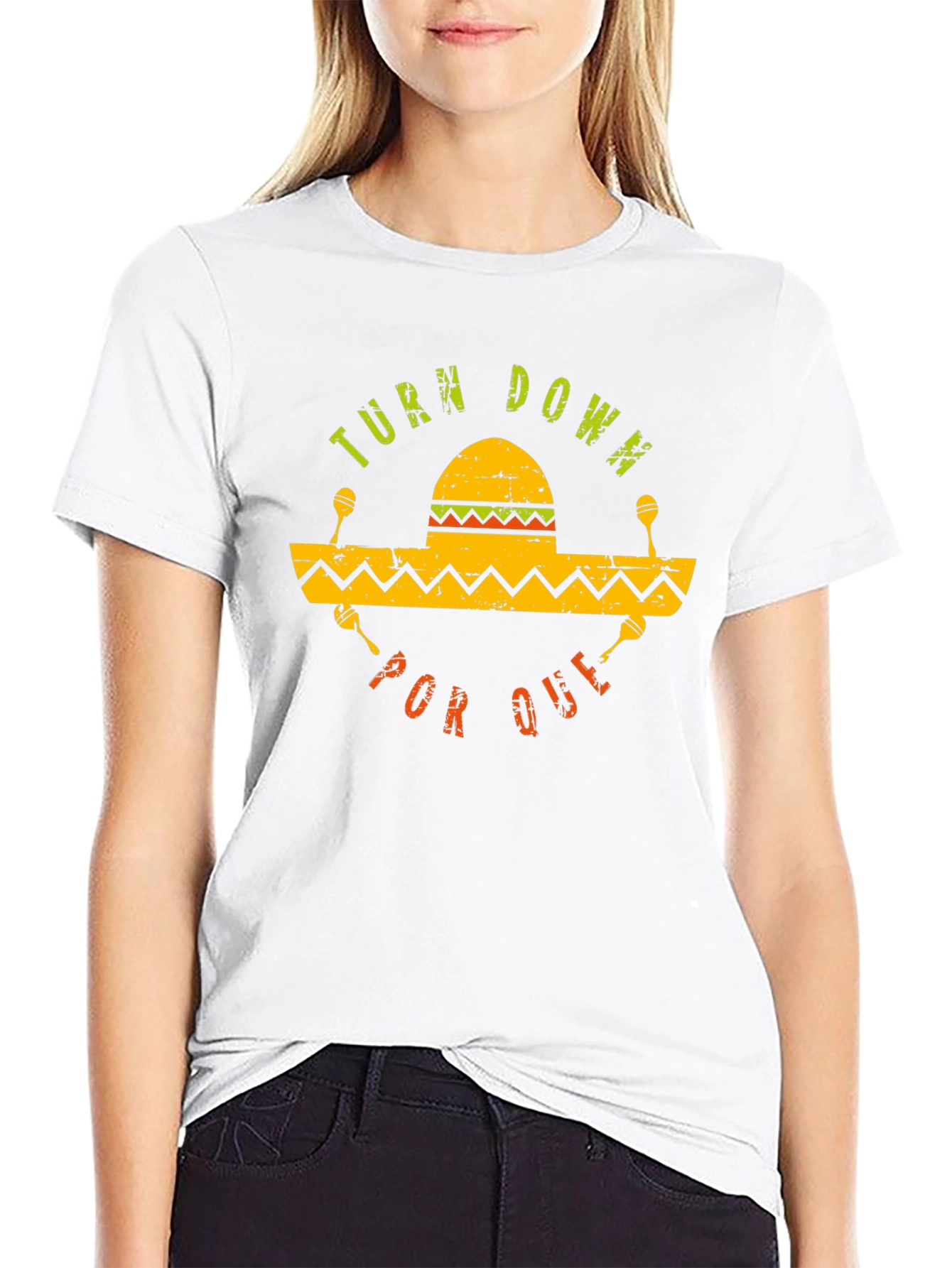 Turn Down Por Que Sombrero Maracas Graphic T-Shirt