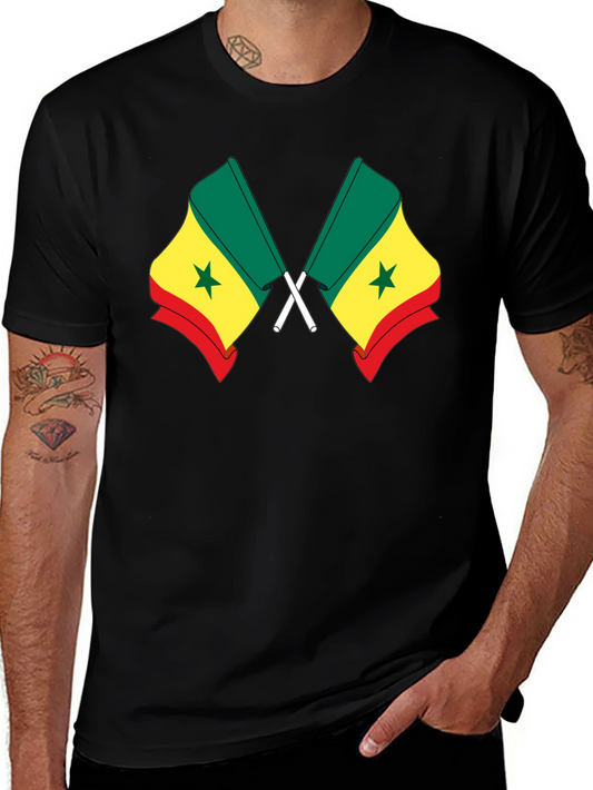 Senegal Flag T-Shirt - Black Cotton Tee