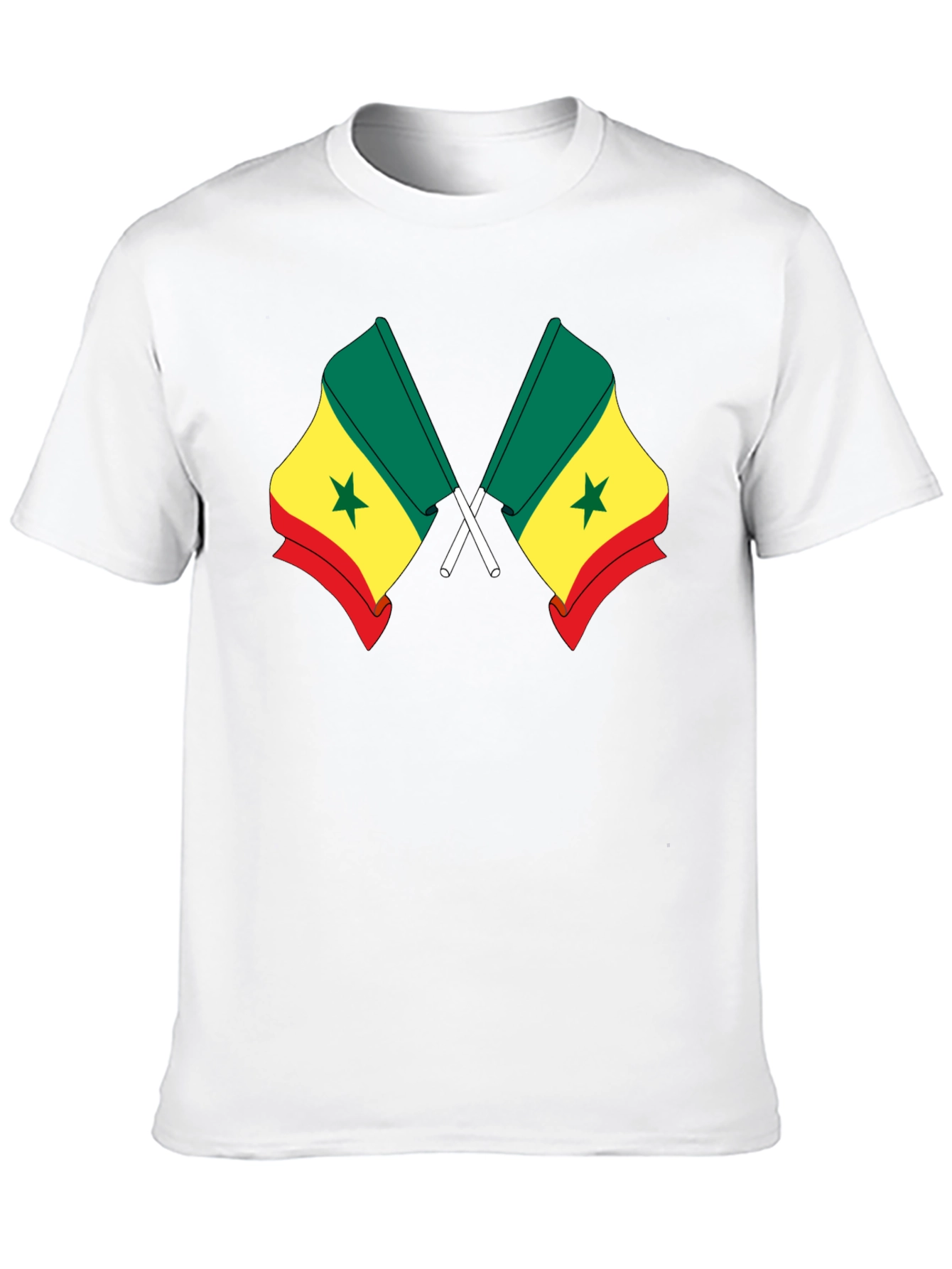 Senegal Flag T-Shirt - Black Cotton Tee