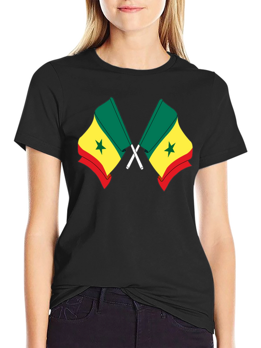 Senegal Flag T-Shirt - Black Cotton Tee