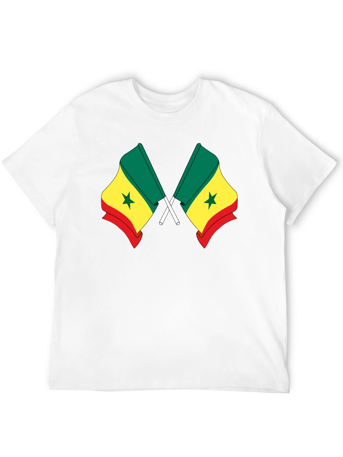 Senegal Flag T-Shirt - Black Cotton Tee