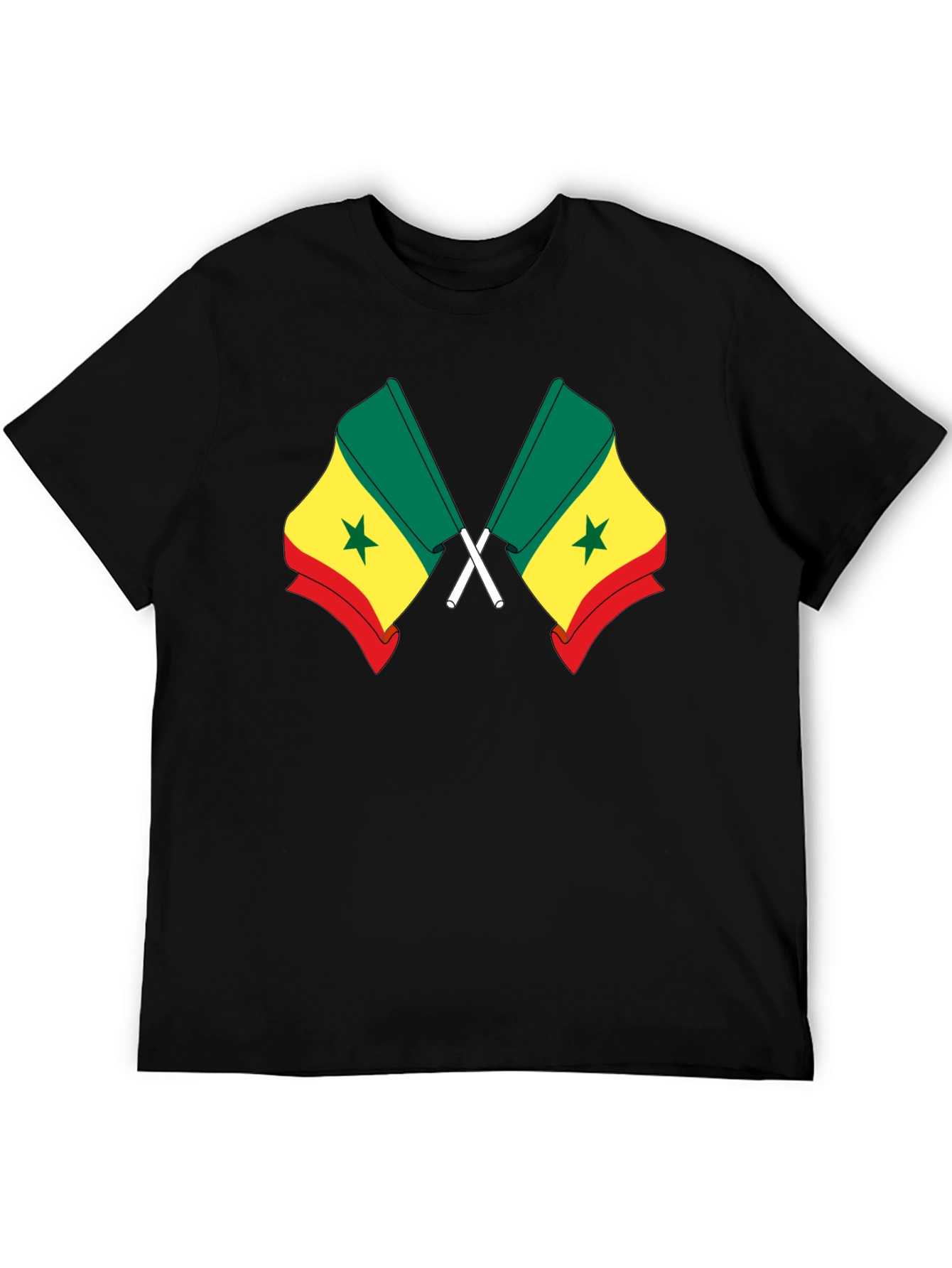 Senegal Flag T-Shirt - Black Cotton Tee