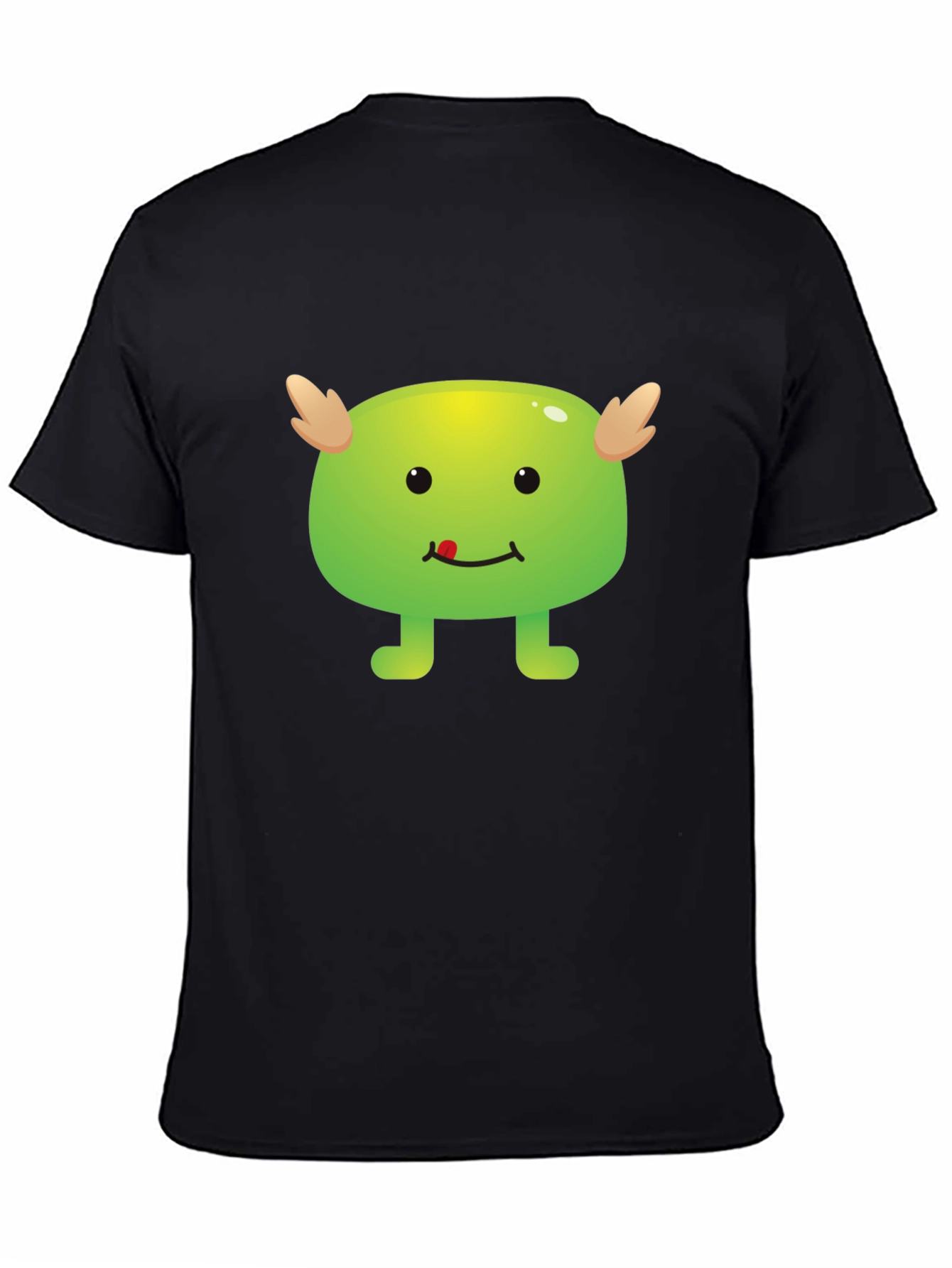 Cute Monster Graphic Black T-Shirt