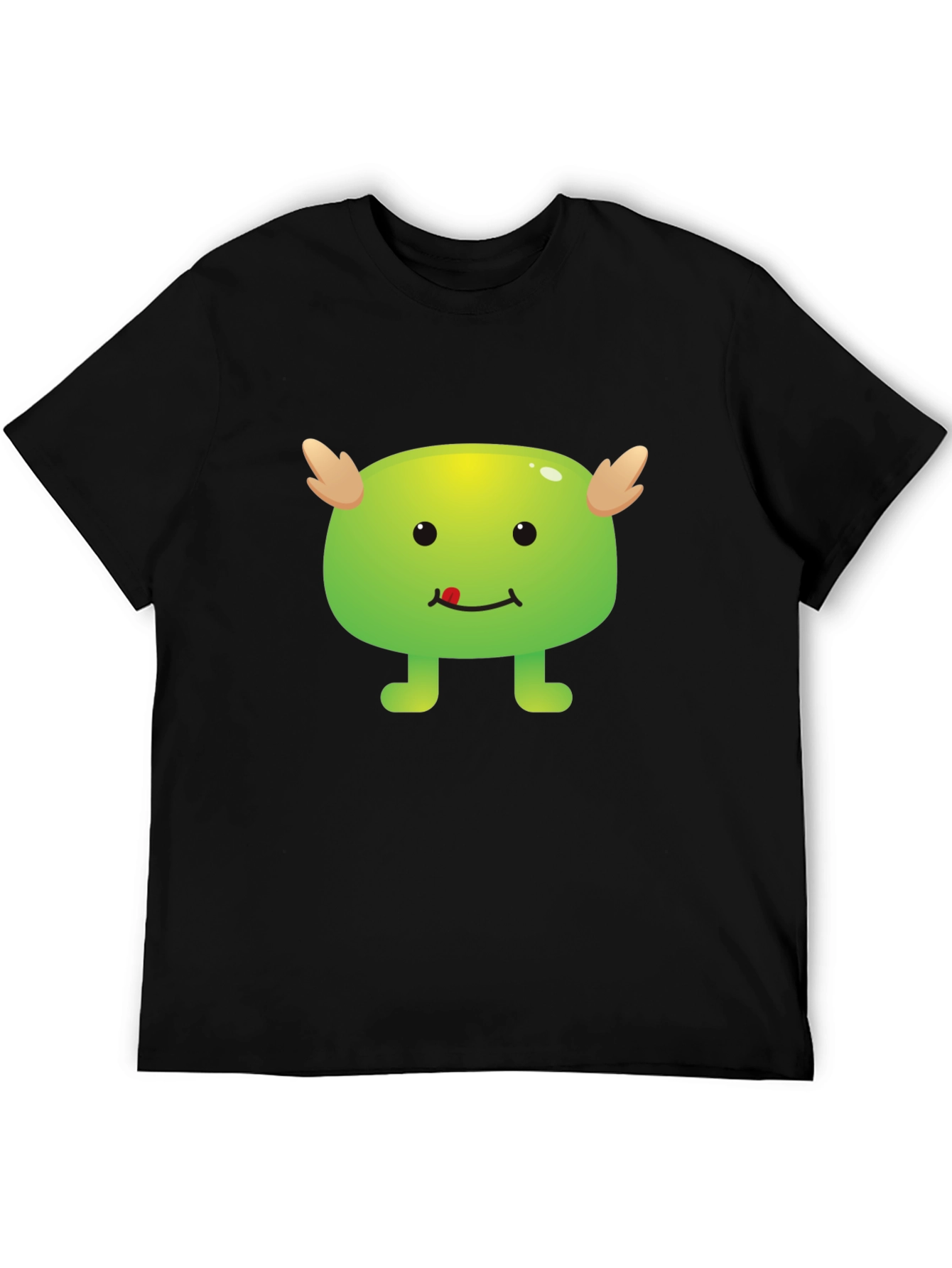Cute Monster Graphic Black T-Shirt