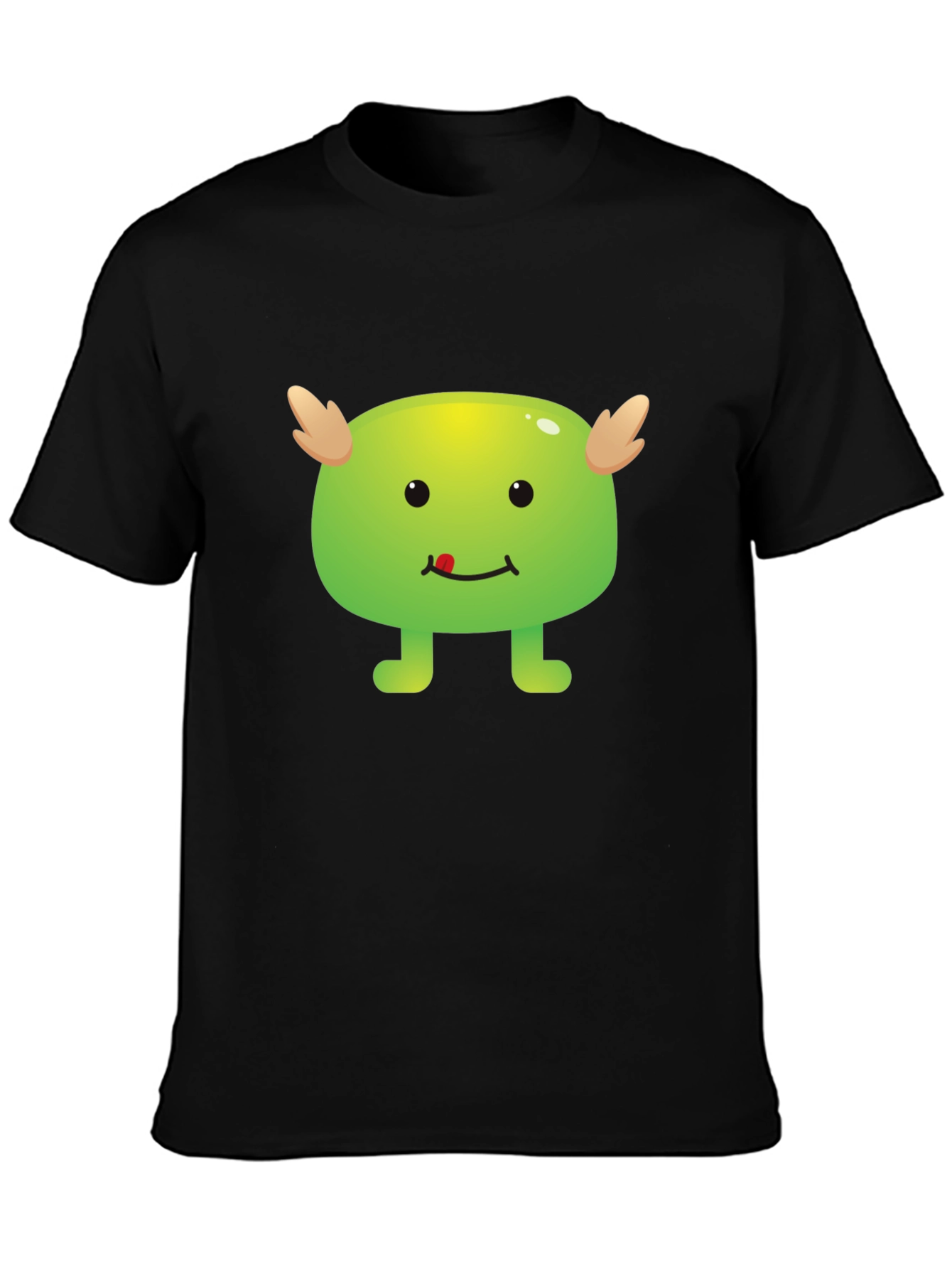 Cute Monster Graphic Black T-Shirt