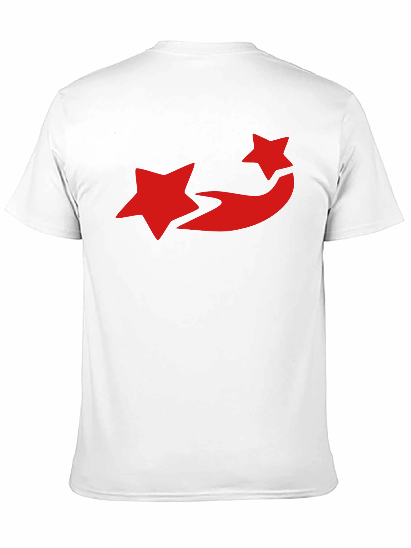 Black T-Shirt with Red Star Trail Design