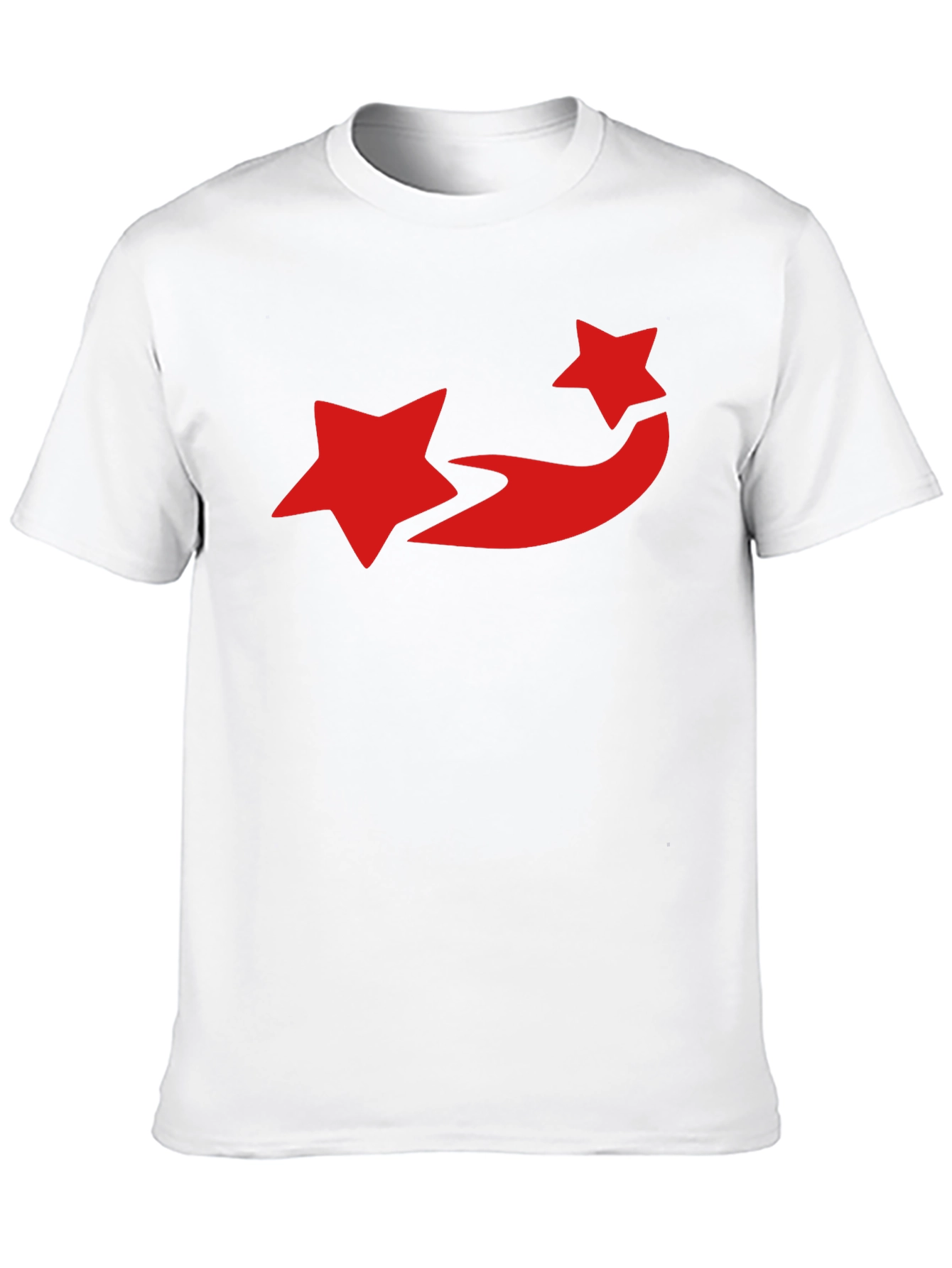 Black T-Shirt with Red Star Trail Design